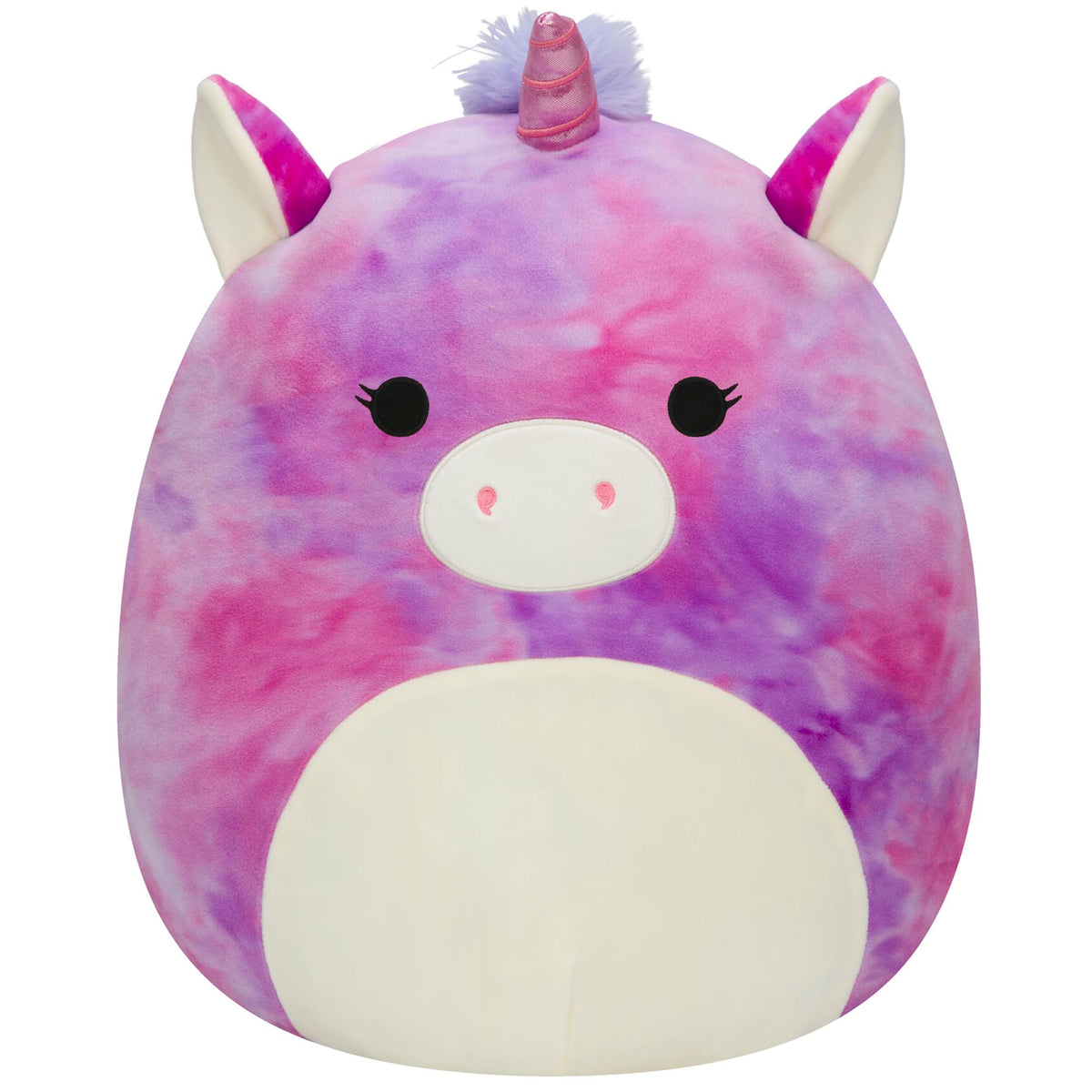 Squishmallows 14-Inch Purple And Pink Tie Dye Unicorn With White Belly And Purple Mane Plush - Add Lola To Your Squad, Ultrasoft