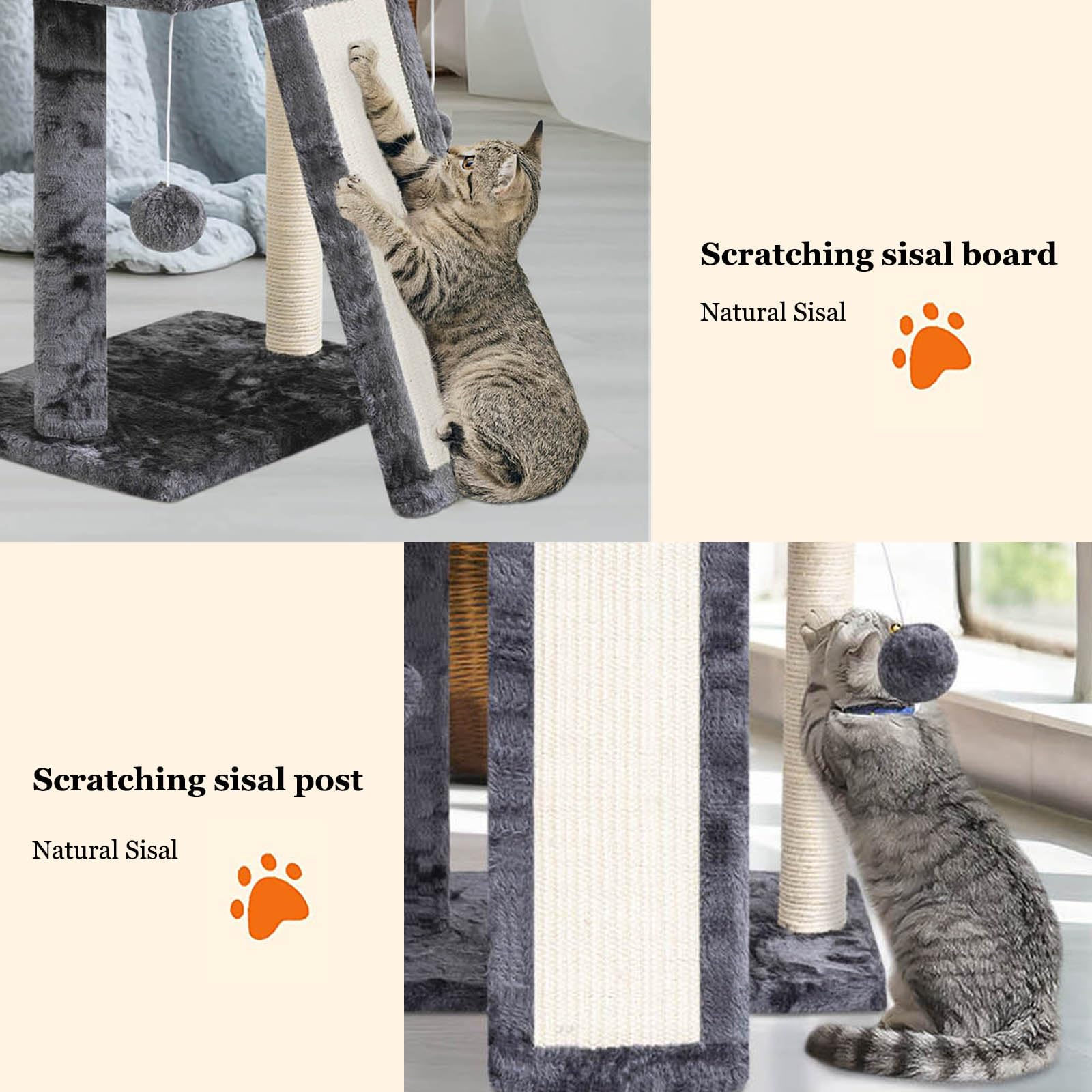 Syandlvy Small Cat Tree With Perch, Cat Scratching Board For Indoor Cats, Scratching Post With 2 Dangling Balls, Great For Kitte