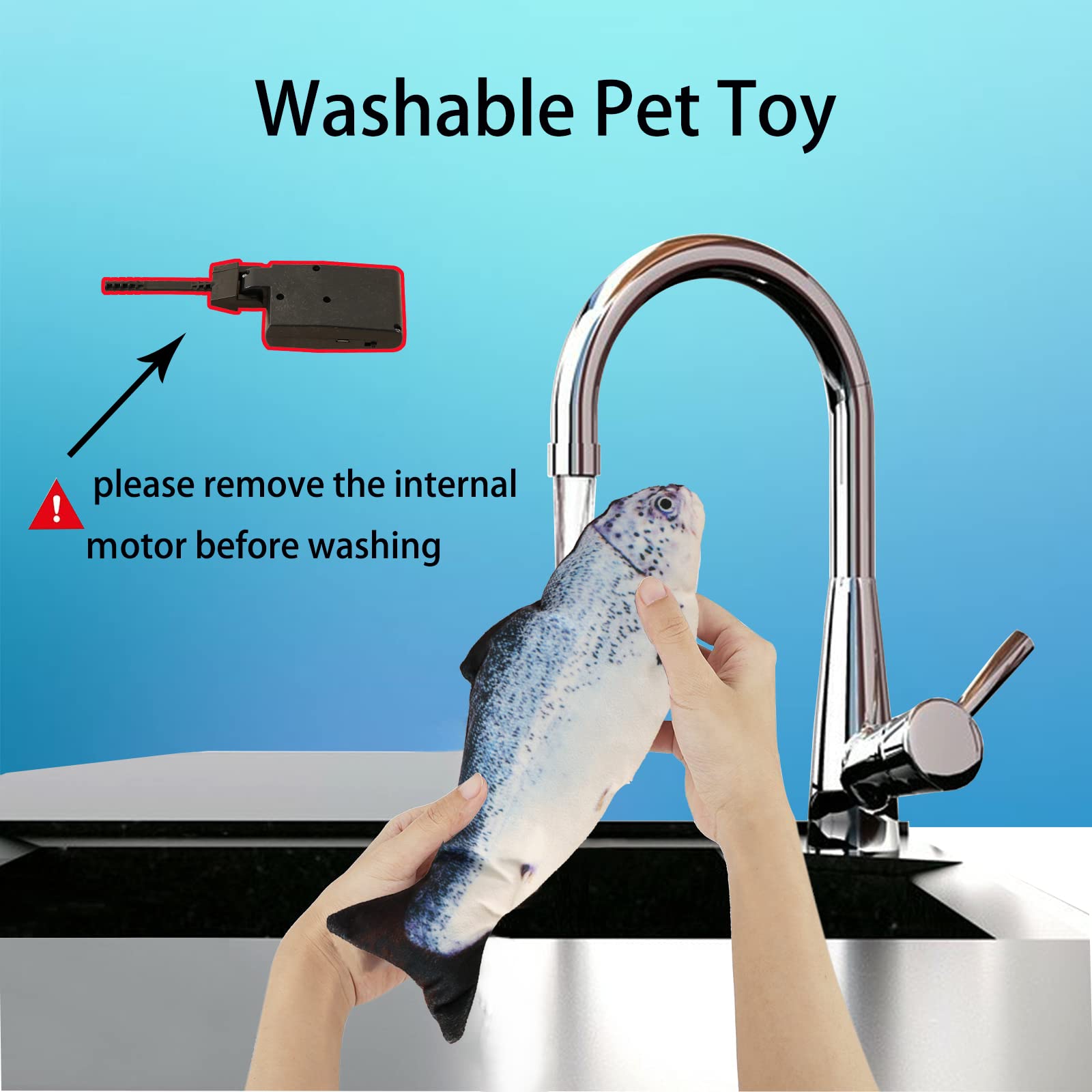 Vaiziq Flopping Fish Electric Moving Dog Fish Toy,Floppy Fish Cat Toy,Cat Toys Interactive Pet Toys For Dog Exercise,Reducing St