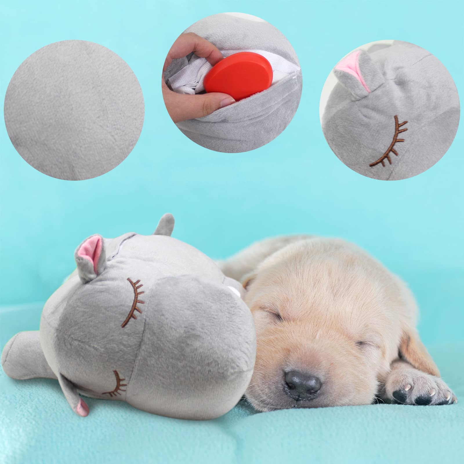 Heartbeat Puppy for Dogs,Puppy Heartbeat Toy Sleep Aid,Stuffed Animal with Heartbeat Toy for Puppies,Heartbeat Dog Toy for Puppy