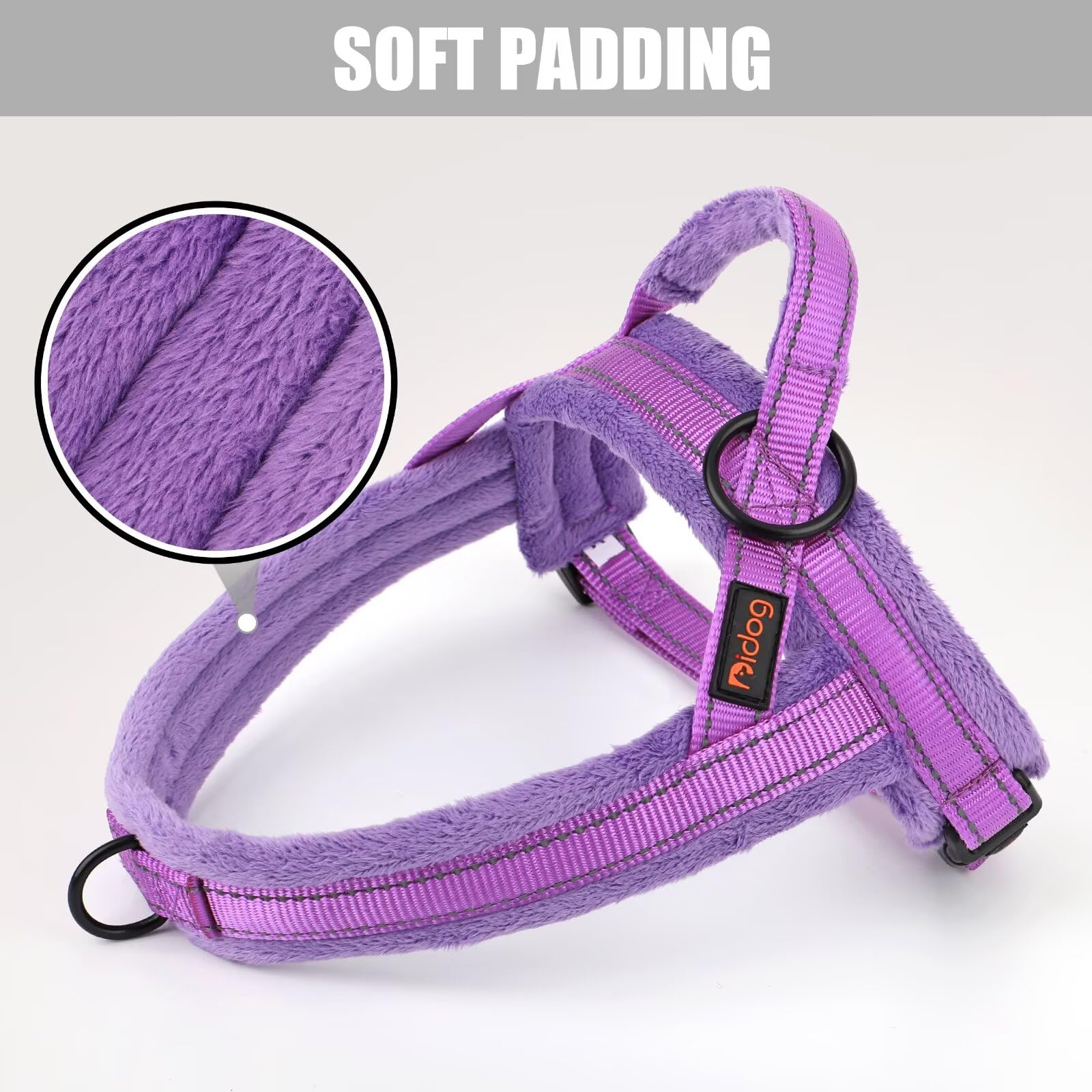 Didog Soft Flannel Padded Dog Vest Harness,Escape Proof/Quick Fit Reflective Dog Strap Harness, Easy For Training Walking(S:Ches
