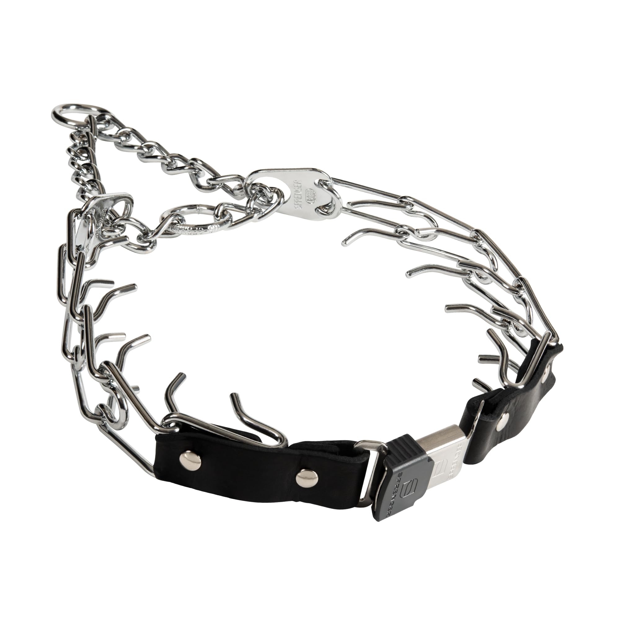 Herm Sprenger Prong Collar For Dog Training With Easy Quick Release Cliclock & Oring - German Made Dog Collar With Chrome Plated