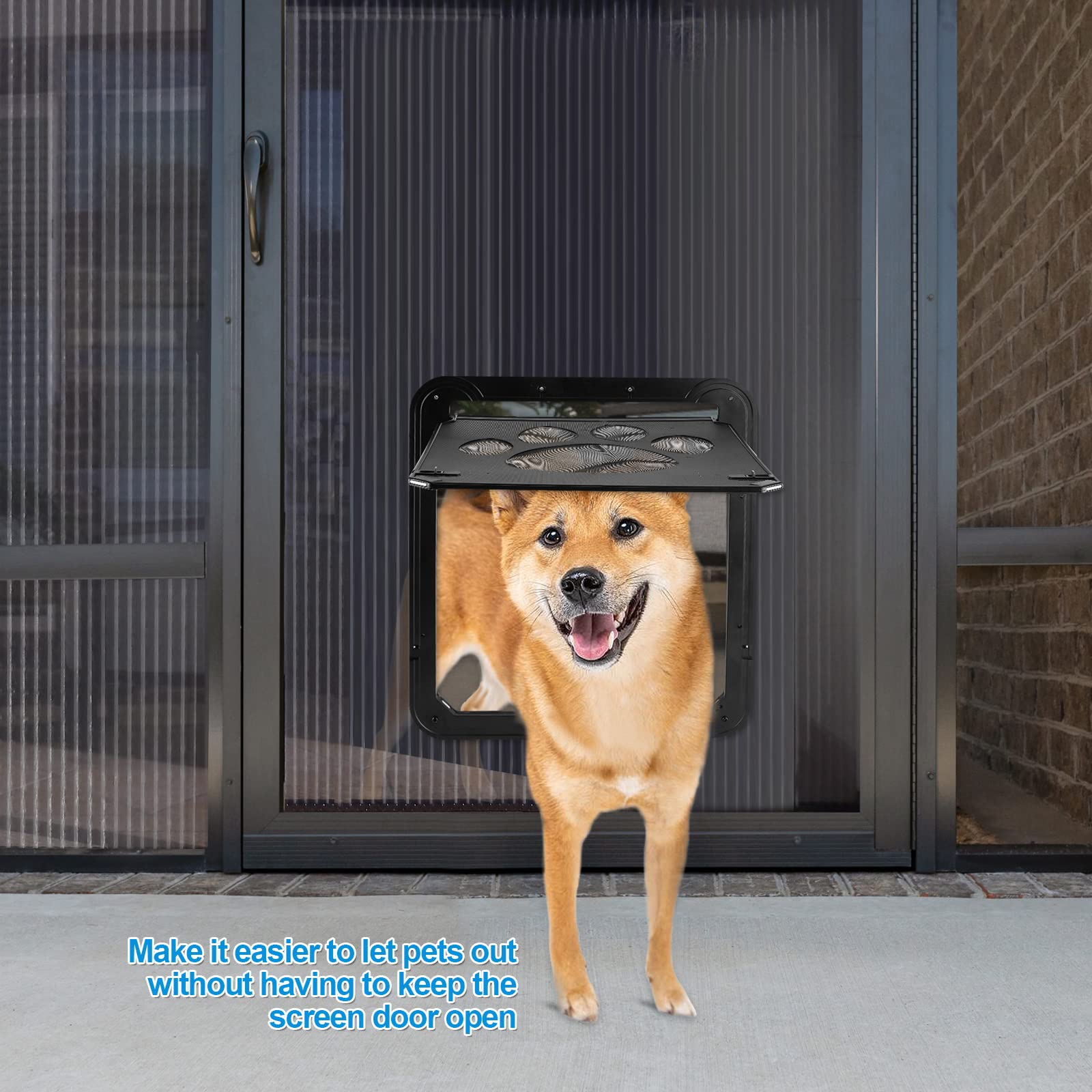 Ownpets Dog Screen Door, Inside Door Flap 12X14X0.4 Inch, Lockable Pet Screen Door, Magnetic Self-Closing Screen Door With Locking Function, Sturdy Screen Door For Dogs Cats