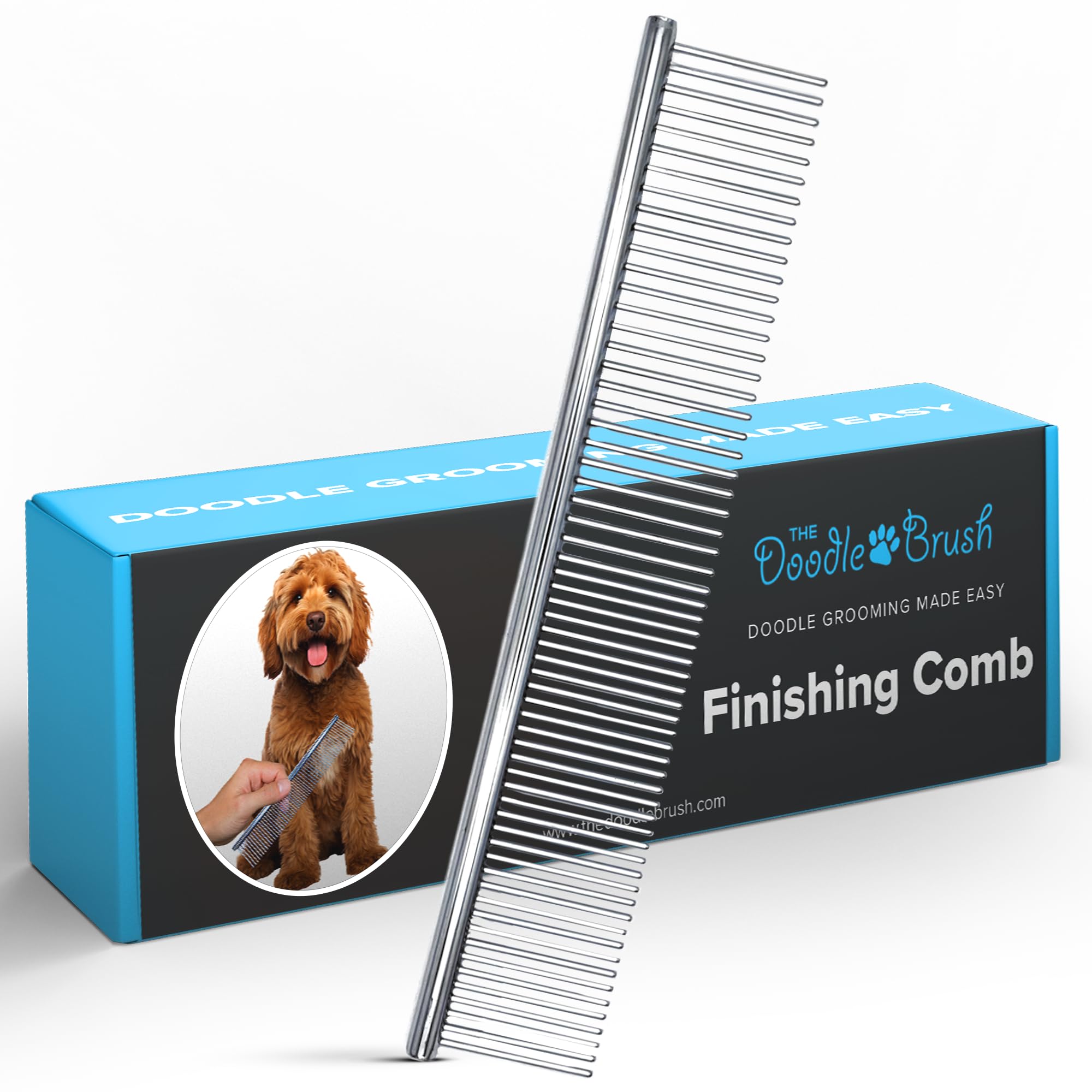 Doodle Brush For Dogs - Finishing Metal Dog Comb For Goldendoodles, Labradoodle, Poodle, Metal Comb For Dogs For Grooming, Doodl