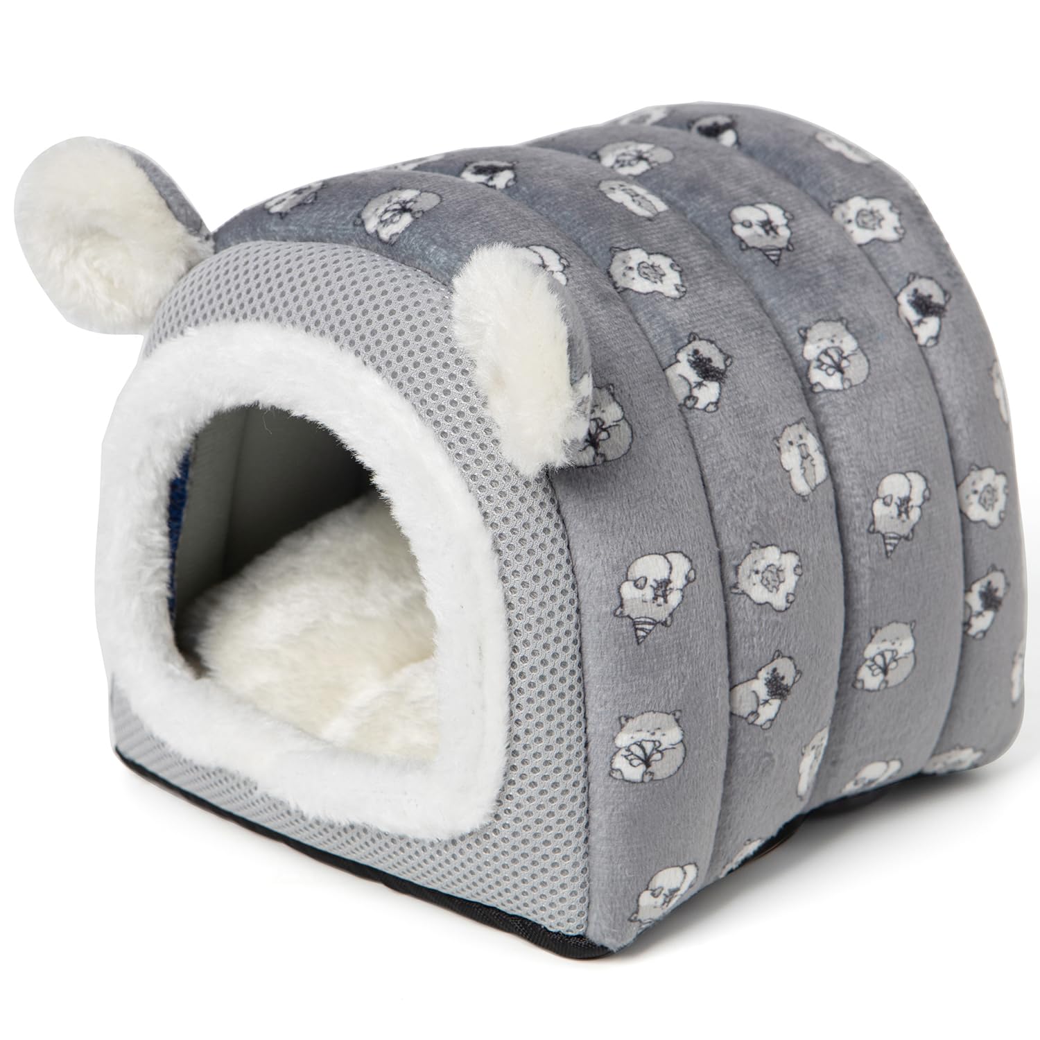 YUANST Hedgehog Bed Cave Nest Hideout, Hamster Guinea Pigs Small Animals Cage Supplies Warm House (Grey)