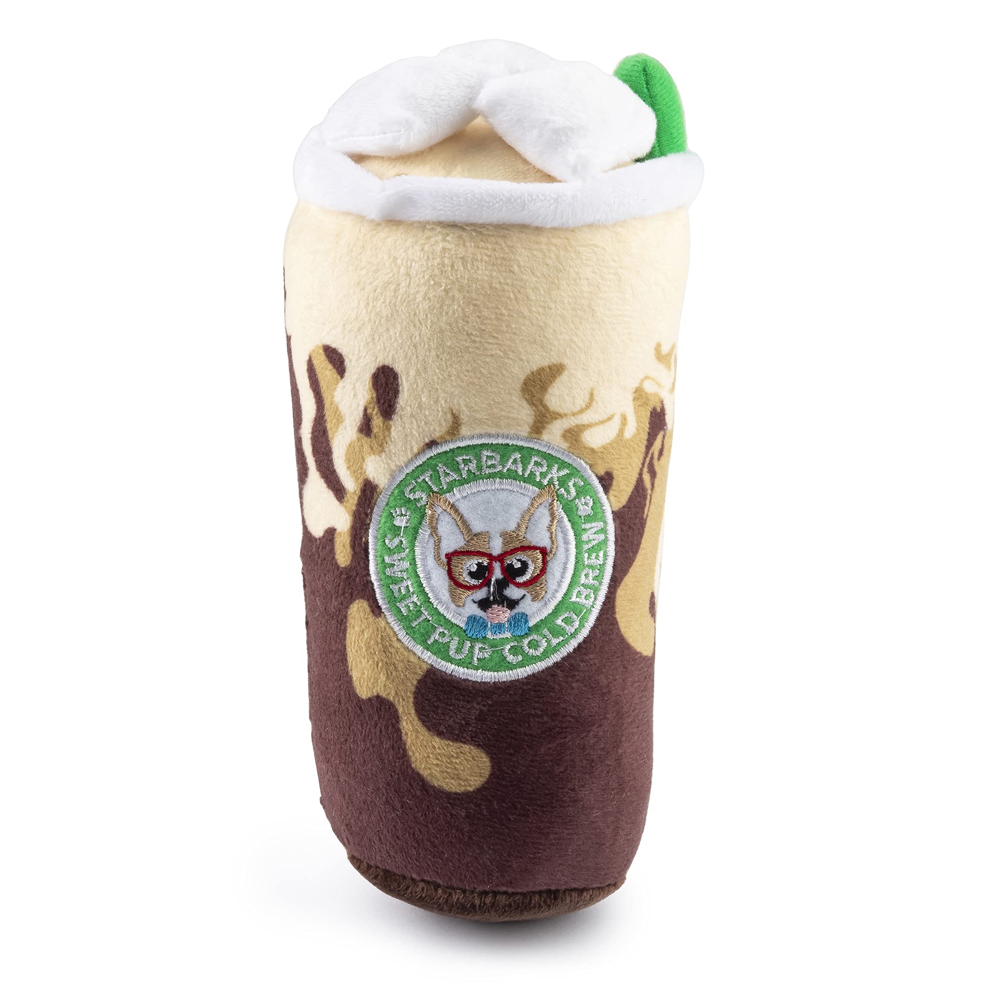 Haute Diggity Dog Starbarks Sweet Pup Cold Brew, Plush Designer Dog Toys With Interactive Squeaker, Stimulating Pet Enrichment, 