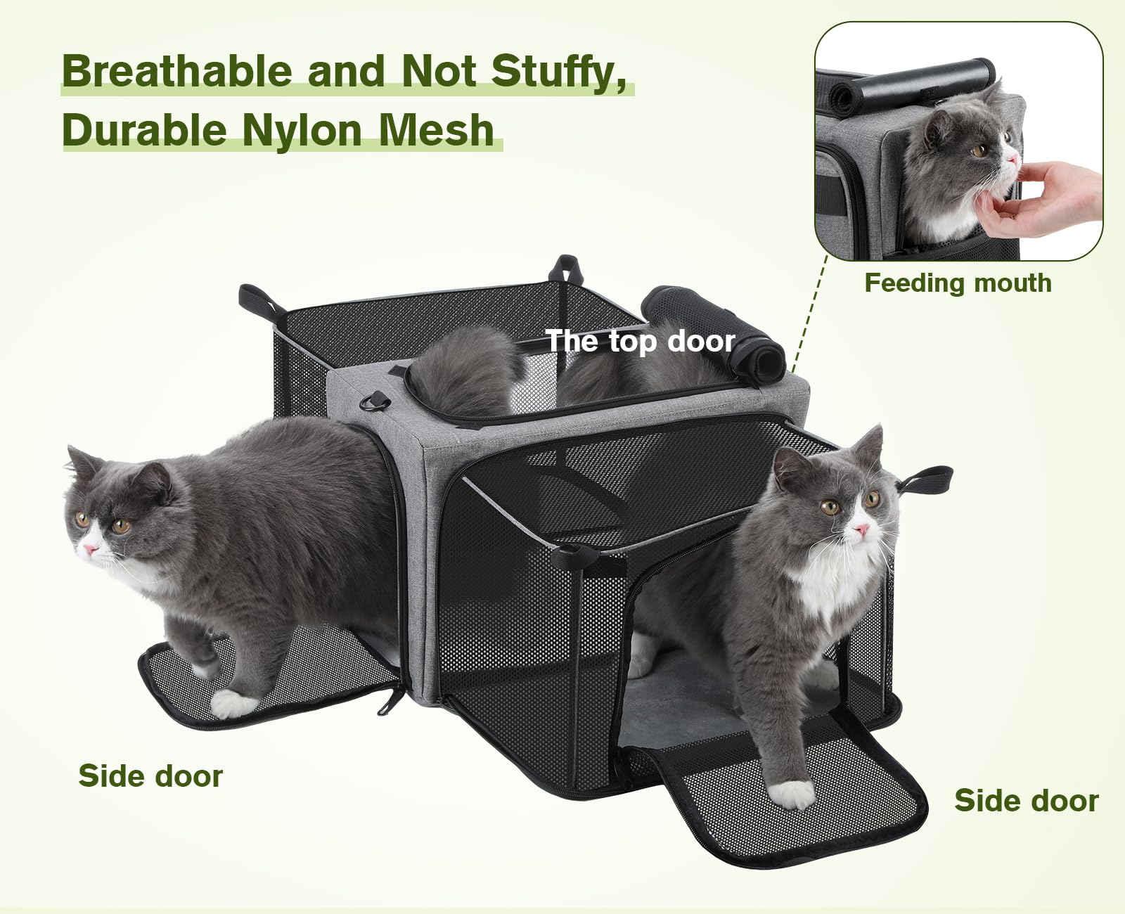 Pecute Cat Carrier Expandable, Airline Approved Cat Soft-Sided Carriers, Breathable Pet Carriers Up To 5Kg/12Lbs, Collapsible Ca