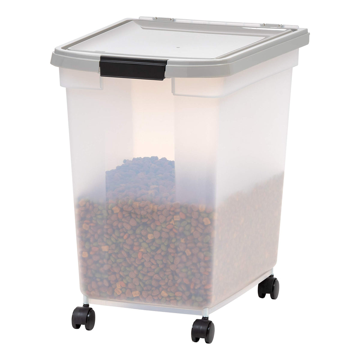 Iris Usa 65 Quart Airtight Pet Food Storage Container For Dog, Cat, Bird And Other Animals, Gray