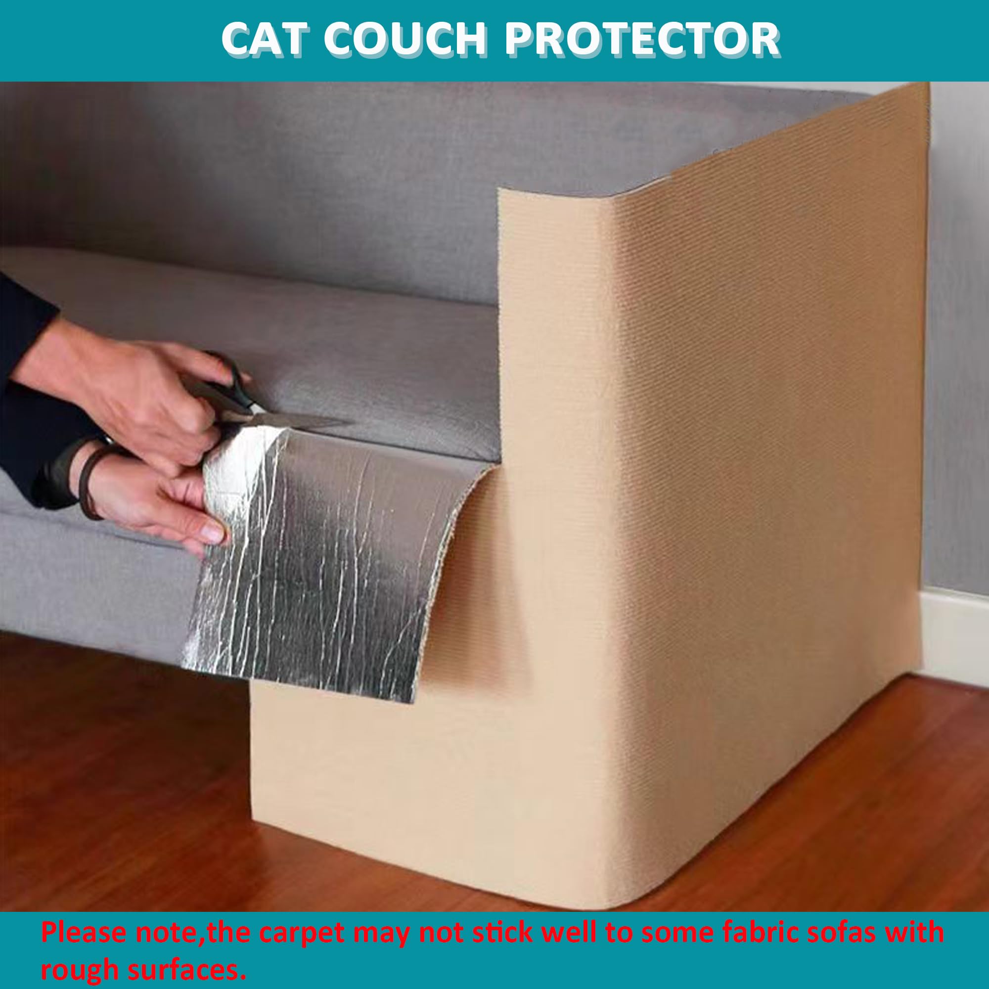 Cat Scratch Furniture Protector,78.7X15.8 Asisumption Cat Scratching Mat Self-Adhesive,Cat Carpet Remnants,Replacement Parts