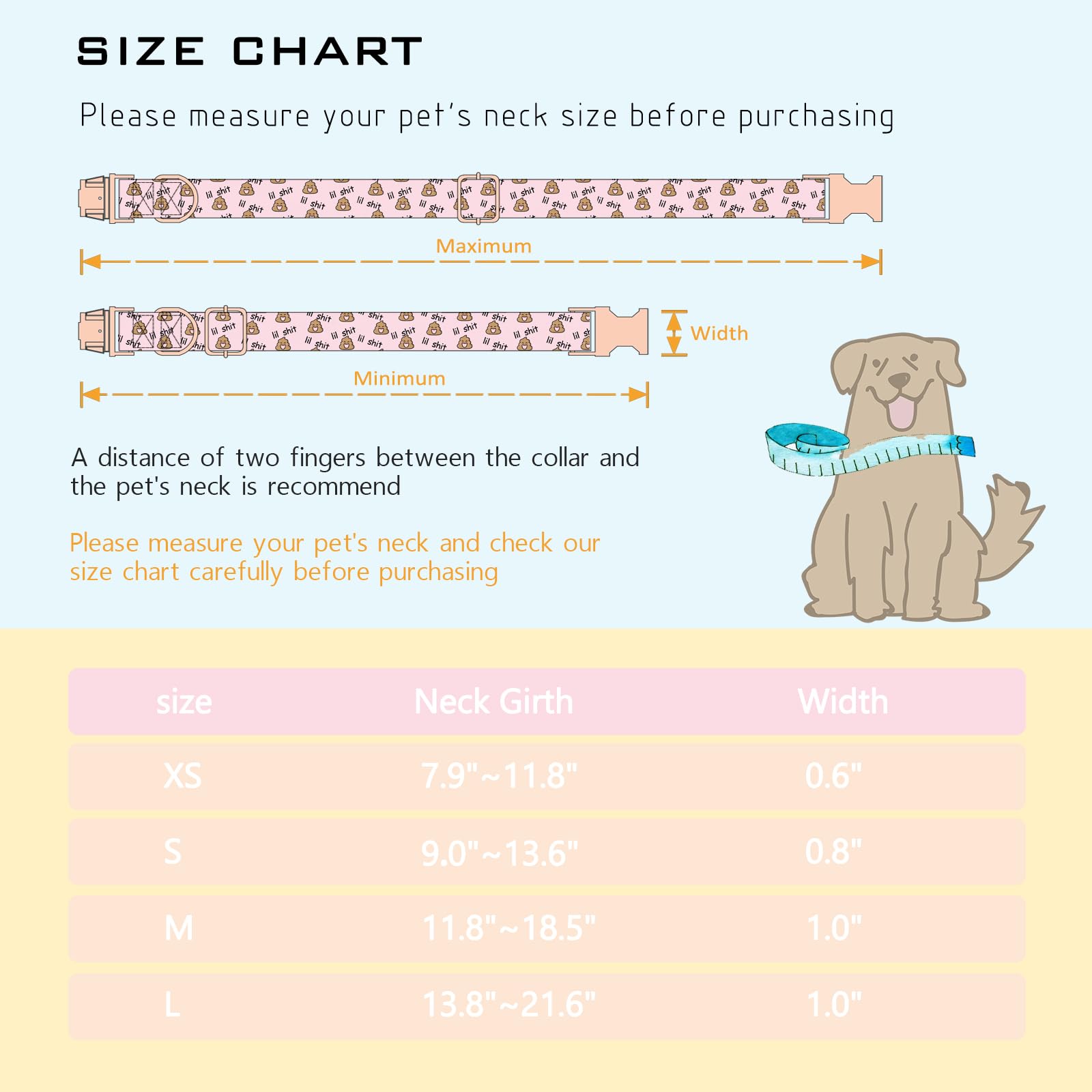 Faygarsle Pink Dog Collar For Small Medium Large Dogs Cute Puppy Collars For Female Dogs Funny Dog Collars For Summer Spring Wed