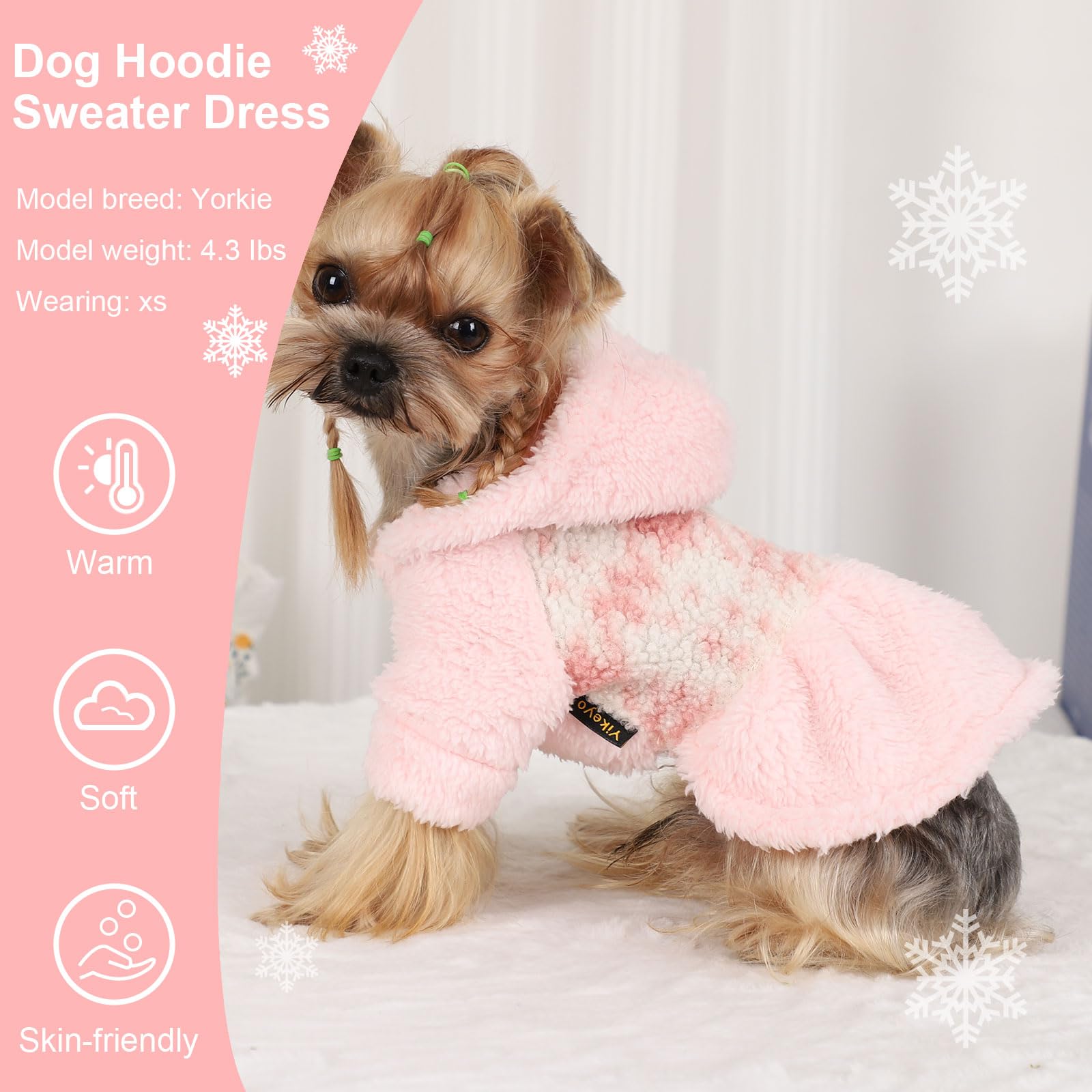 Dog Sweater Hoodie Dog Winter Clothes For Small Dogs Boy Girl Pet Hoodies For Dogs Cold Weather Coats Fall Sweatshirt For Chihua