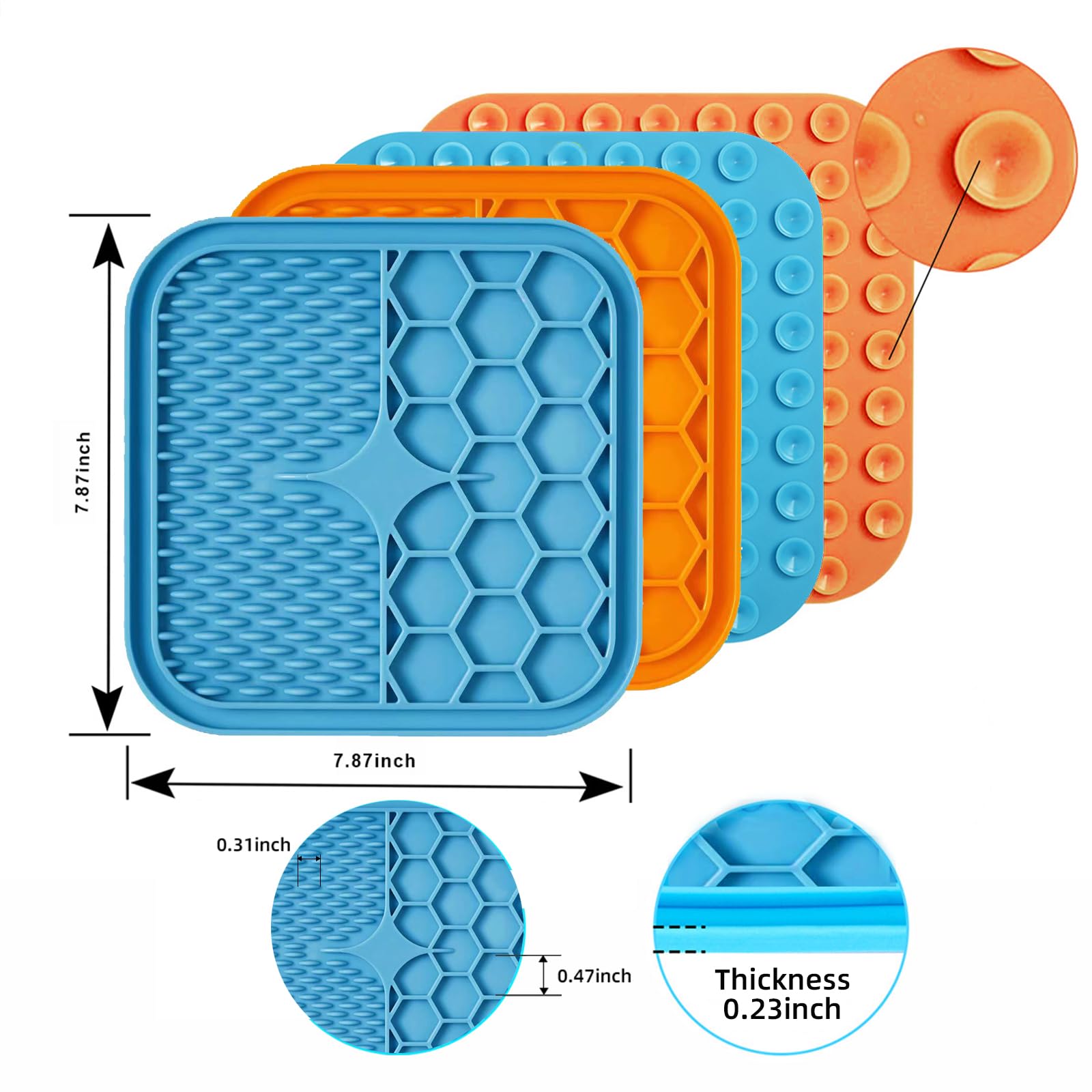 2PCS Lick Mat for Dogs, Silicone Dog Licking Mats with Suction Cups for Anxiety Relief, Cat Peanut Butter Lick Pad, Dog Treat Ma