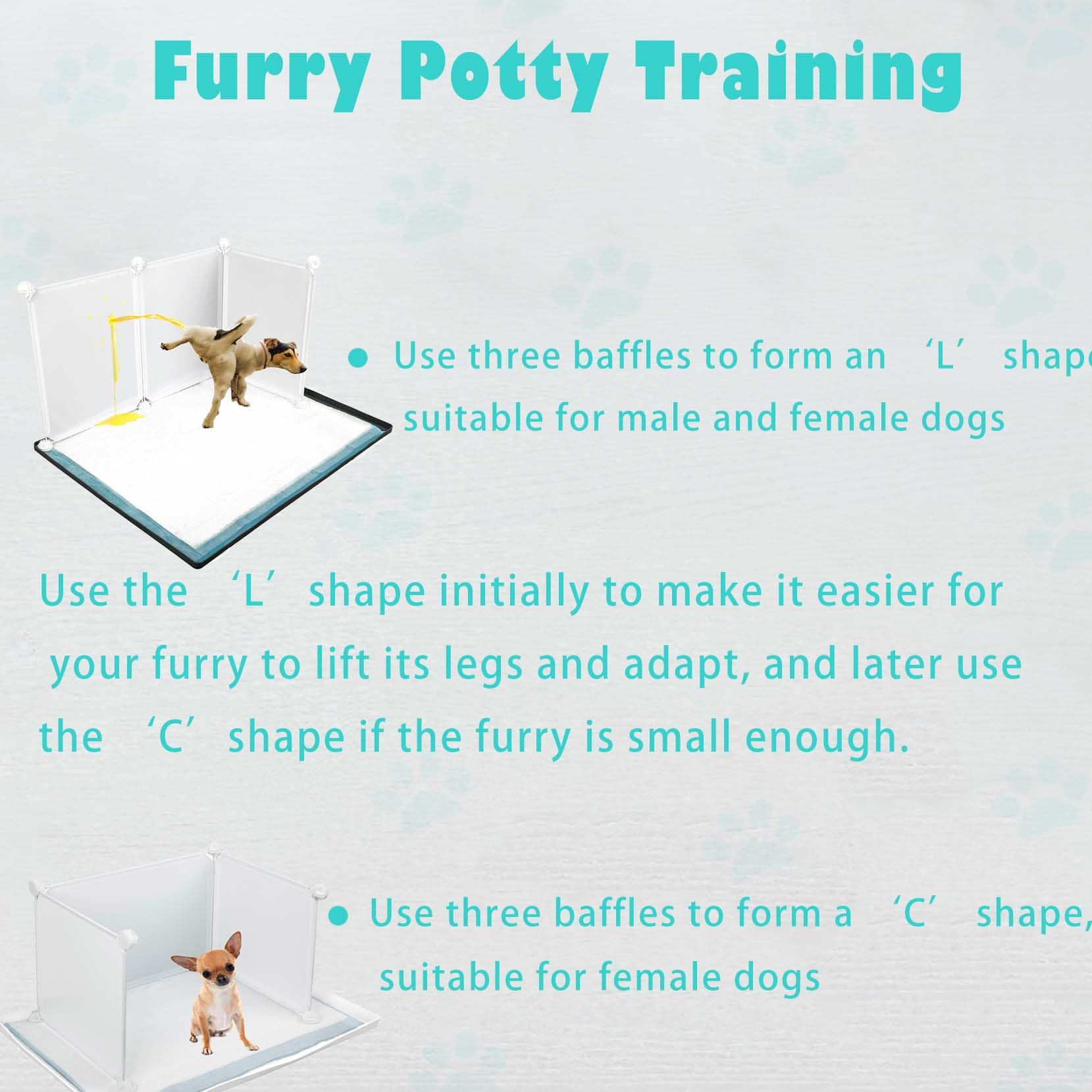 Dog Litter Box with High Walls,Indoor Dog Potty for Small and Medium Dogs,No Spill Pee Pad Holder Tray for Dogs Work with Most T