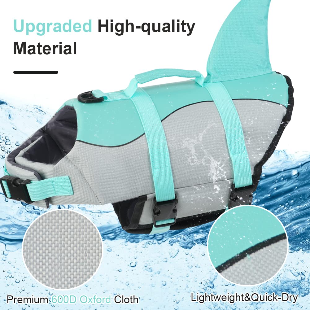 Emust Dog Life Vests, Dog Life Preserver For Swimming, Boat, Pool, Ripstop Pet Water Vest With High Buoyancy And Lift Handle For