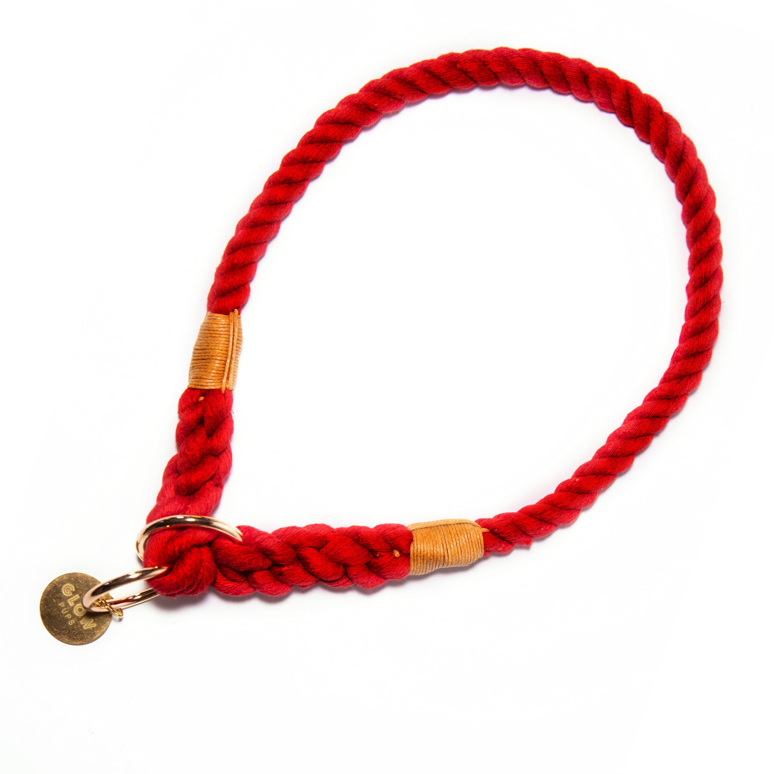 Glow Pups Rope Dog Collar, Stylish Ombre Slip Collar For Dogs, Durable & Adjustable, Handmade For Medium/Large Breeds, Easy Care