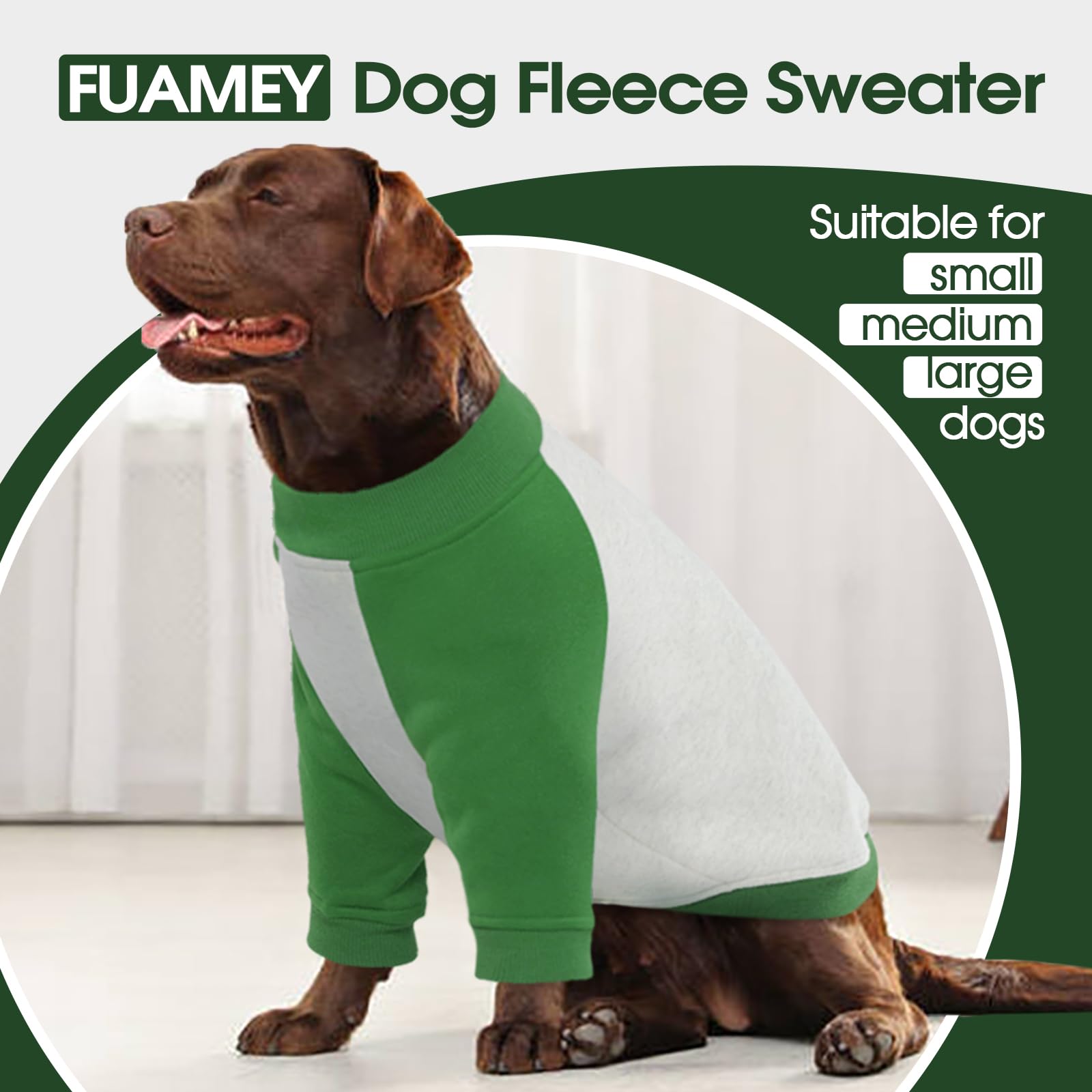 Fuamey Fleece Sweater For Large Dogs, Pullover Sweatshirt, Winter Clothes For Boy Girl Dogs, Thickening Warm Apparel, Cold Weath