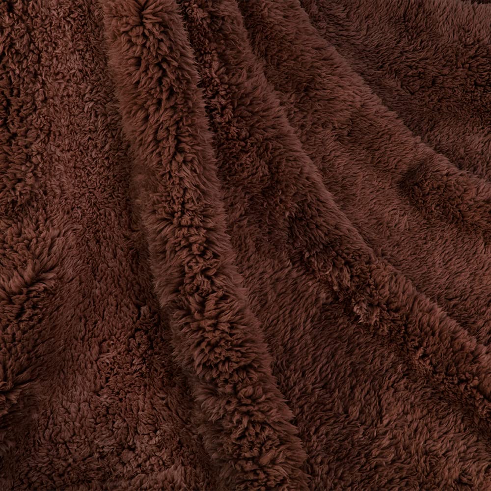 Petami Fluffy Waterproof Dog Blanket For Medium Large Dogs, Soft Warm Pet Sherpa Throw Pee Proof Couch Cover, Reversible Cat Bed Blanket Sofa Protector, Plush Washable Pad (Brown, 40X60)