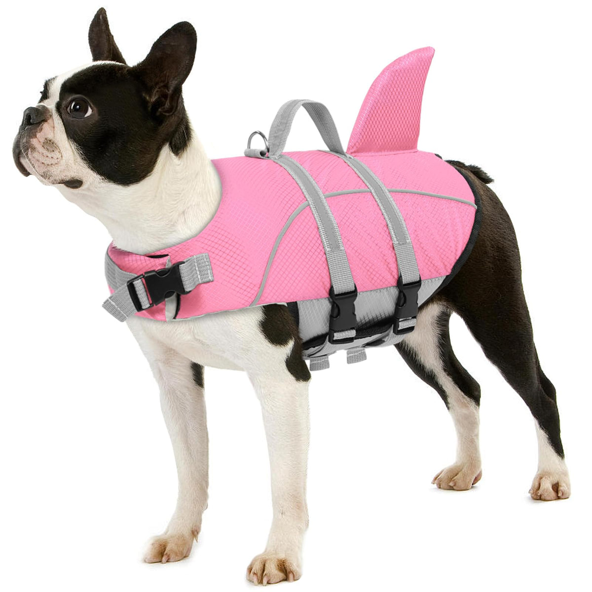 Aofitee Dog Life Vest For Swimming, Shark Dog Life Jacket For Small Dogs, Adjustable Dog Swimming Vest With Rescue Handle And Hi
