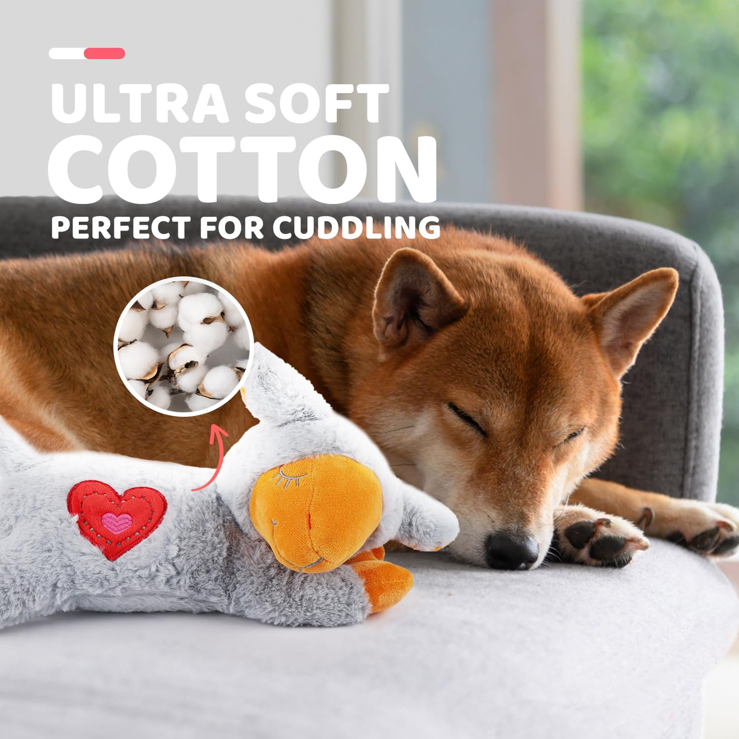 ALL FOR PAWS Dog Stuffed Animals with Heartbeat, Small Dog Toys for Dog Anxiety Relief, Puppy Behavioral Training Aid Toy Dog St