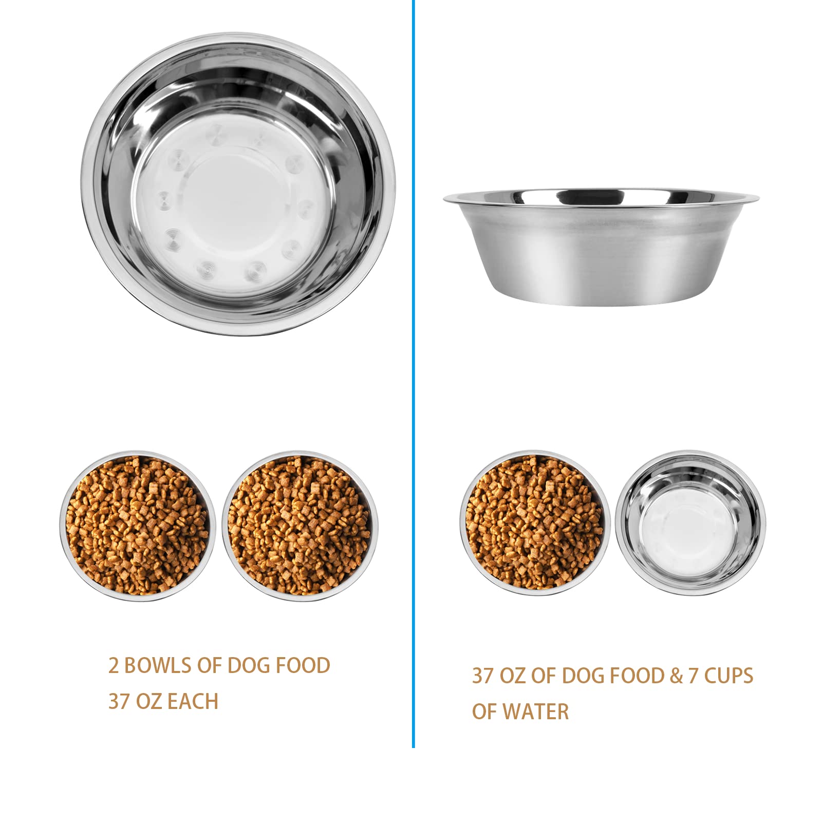 Yangbaga Elevated Dog Bowls, Raised Dog Feeding Station with 2 Bowls, Easy to Clean (Large, Bamboo-Black 2)