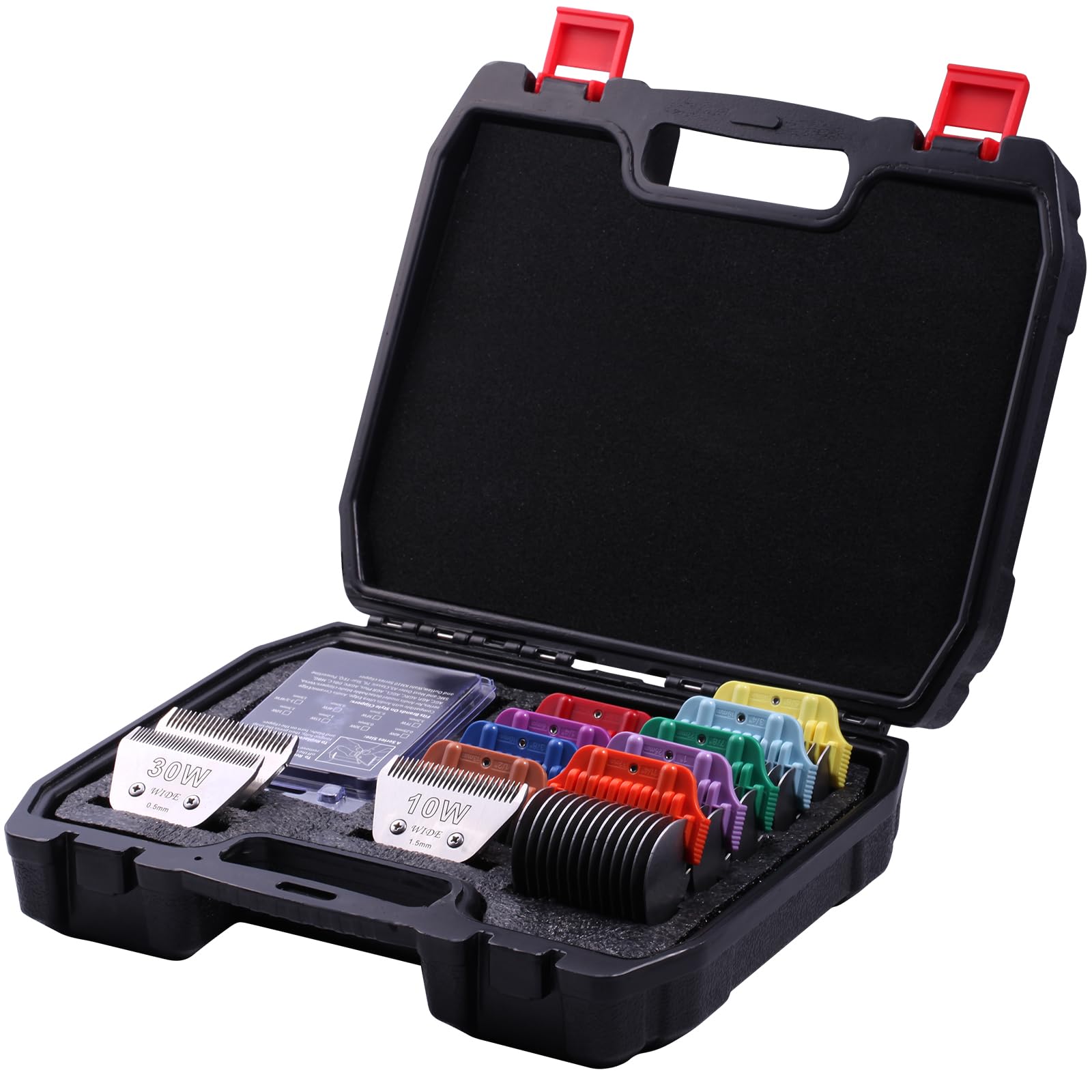 10W/15W/30W Wide Clipper Blade & Dog Stainless Steel Wide Clipper Attachment Guard Comb Set For A5 Series | Snap-On/Off Design C