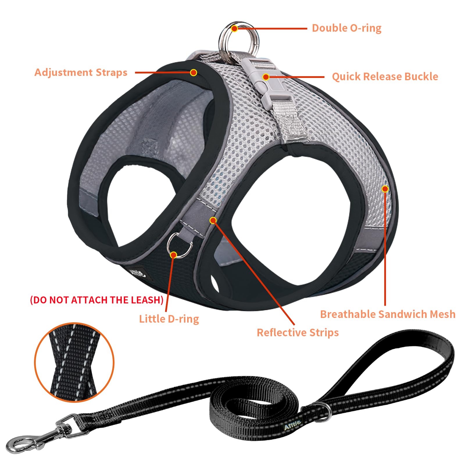Aiitle Easy Walk Dog Harness And Leash Set - Pet Supply No Pull, Step In Adjustable Dog Harness With Padded Vest For Spring, Dog