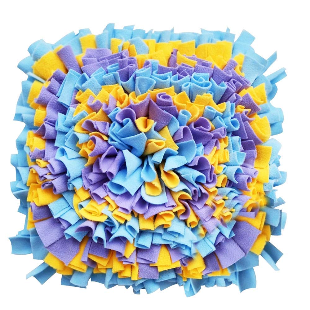 LIVEKEY Dog Snuffle Mat, Feeding Mat for Dogs, Durable Interactive Puzzle Toys for Training Foraging Skills(Yellow&Blue&Purple)