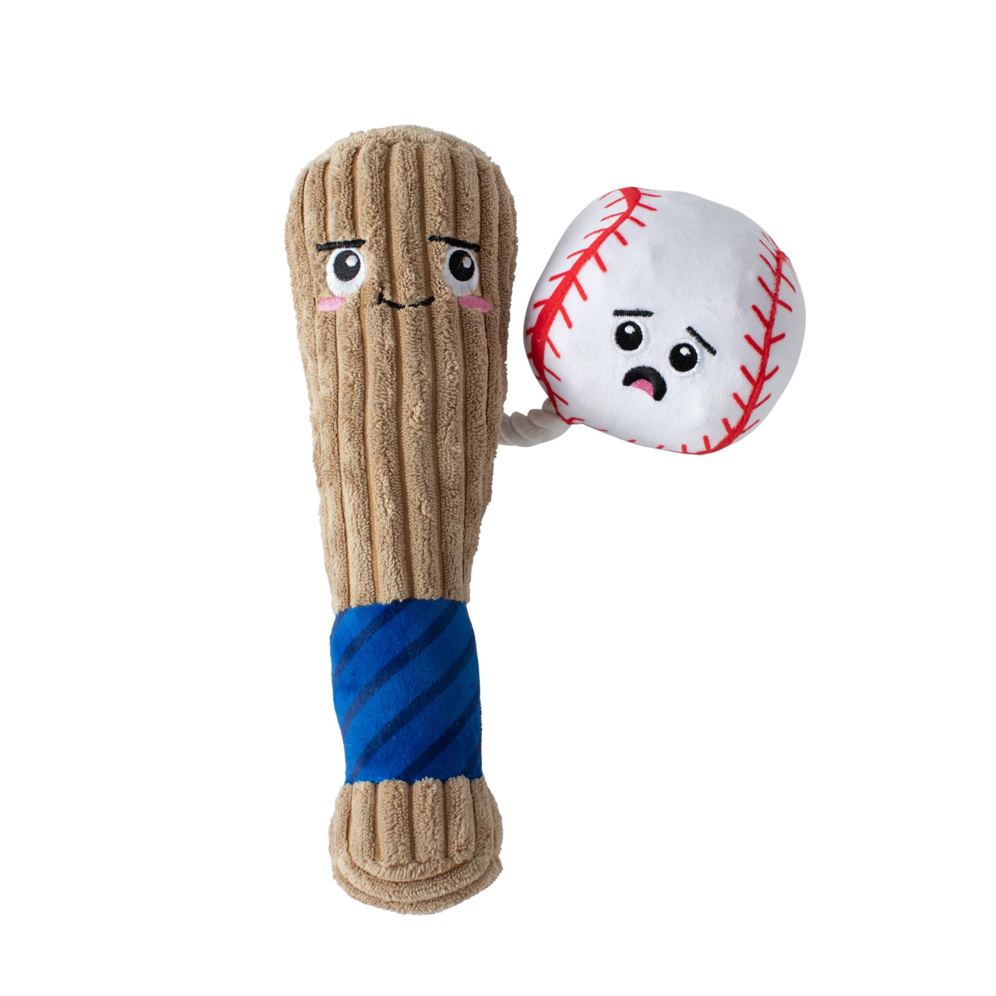 Fringe Studio Plush Dog Toy with Rope, Batter UP, Pet Shop Collection (314243)