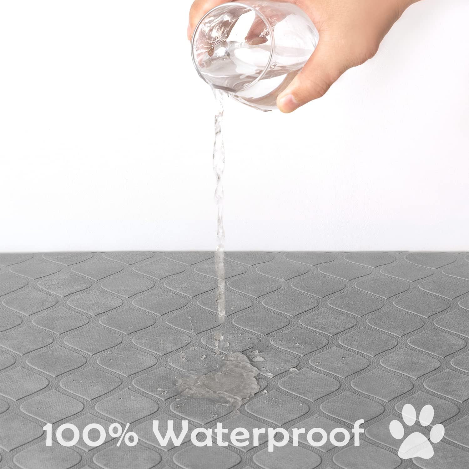 fuguitex Waterproof Dog Blanket - Cozy Plush Throw for Couch/Sofa, 40x60 Inch, Light Grey+Grey