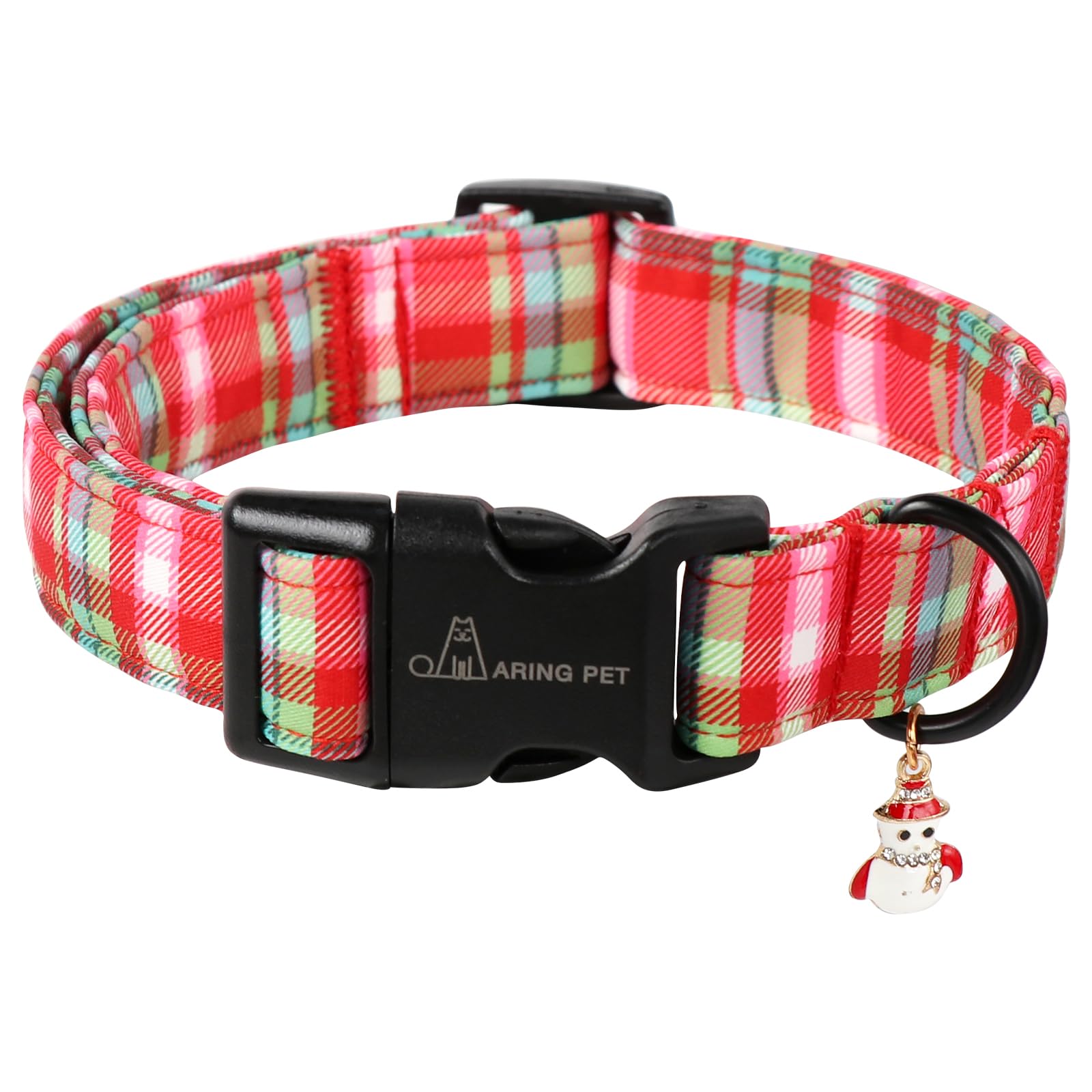 Aring Pet Christmas Dog Collar-Cute Red Green Plaid Dog Collars, Adjustable Christmas Pet Collars Puppy Collar With Quick Releas