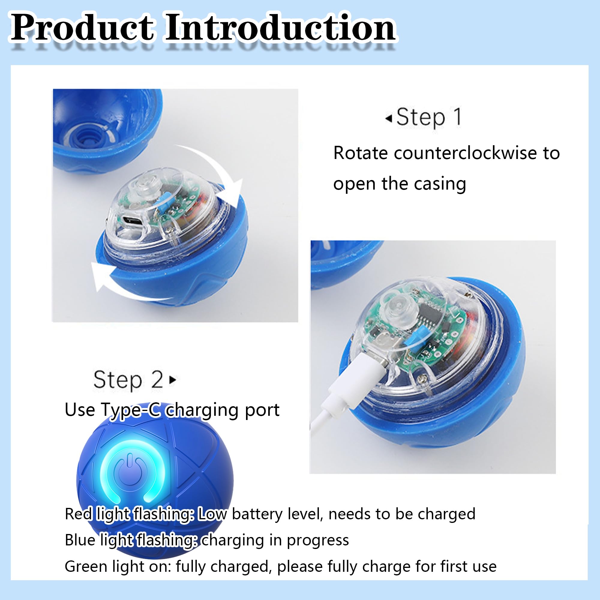 Interactive Dog Toys Dog Balls Activated Automatic Rolling Ball for Puppy Small Medium Dogs Smart Jumping Automatic Moving Bounc