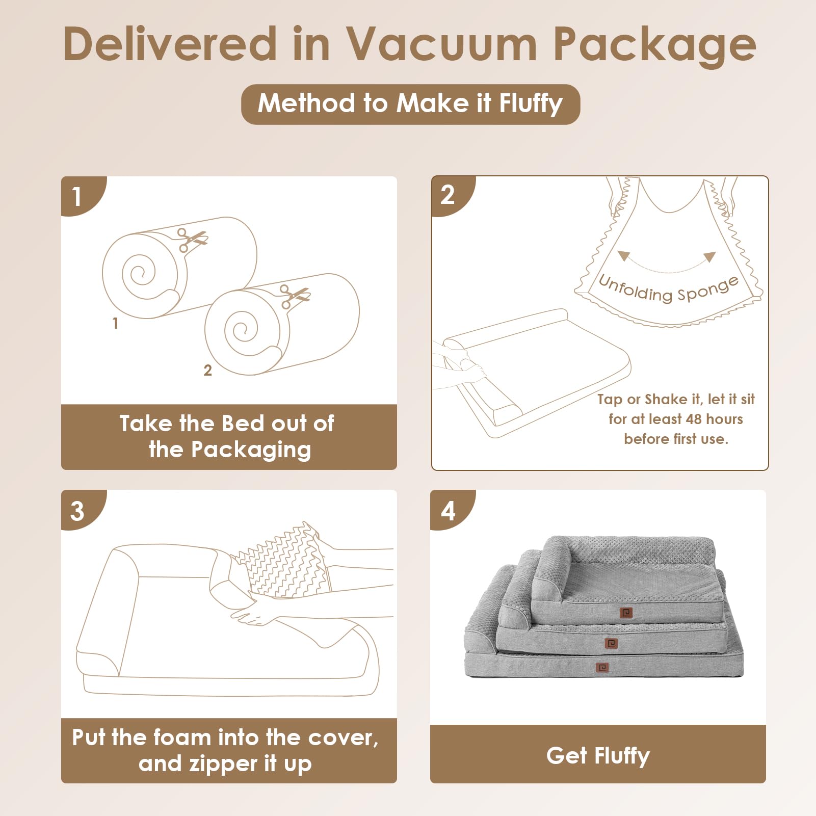 Eheyciga Memory Foam Dog Bed Medium Sized Dogs, Waterproof Dog Bed Orthopedic With Washable Removable Cover, Non-Slip Pet Bed Couch For Crate, 30X20X6 Inches, Grey