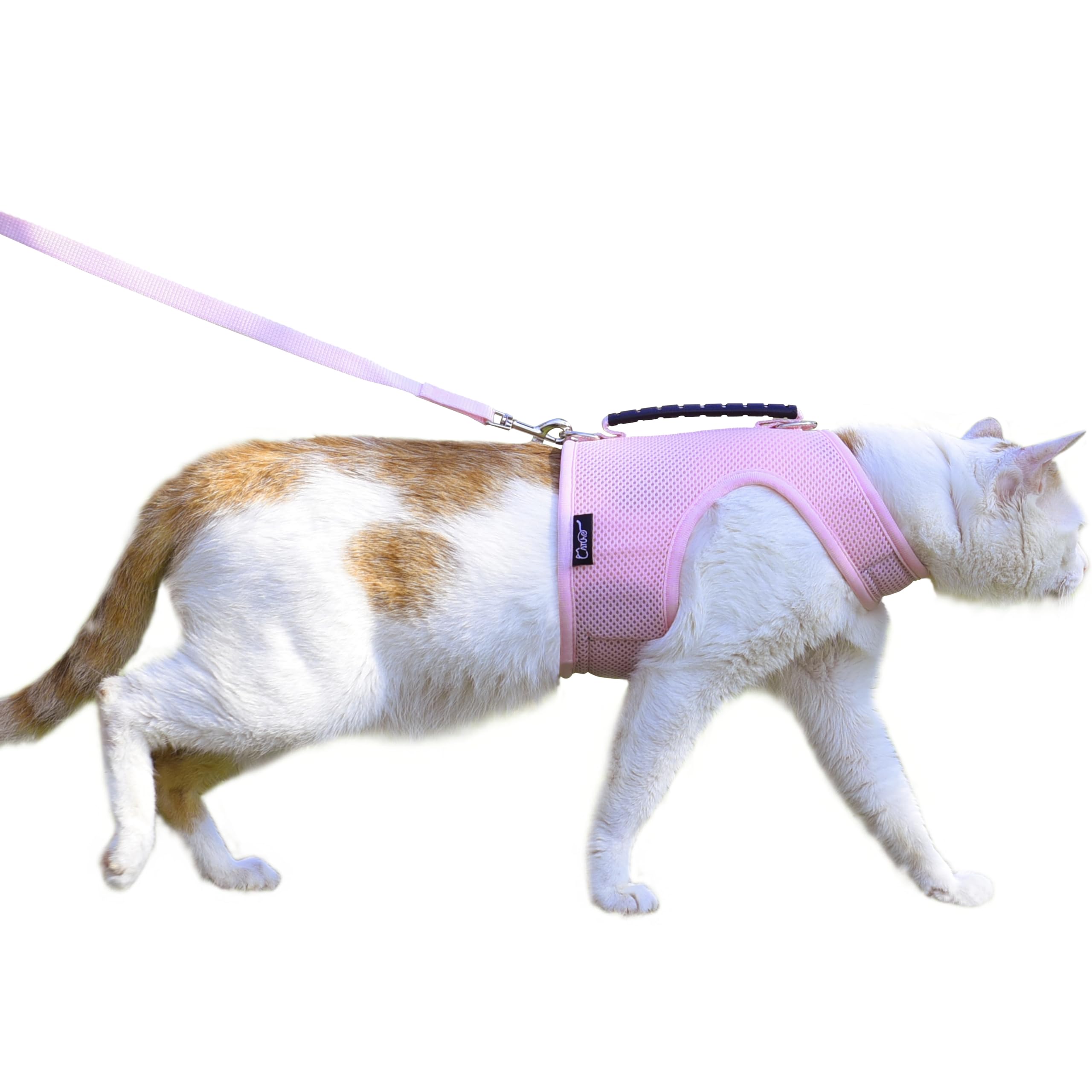 Cat Harness And Leash For Walking Escape Proof Breathable Mesh Fabric, Solid Pink, Extra Large, Adjustable Cat Walking Jackets W
