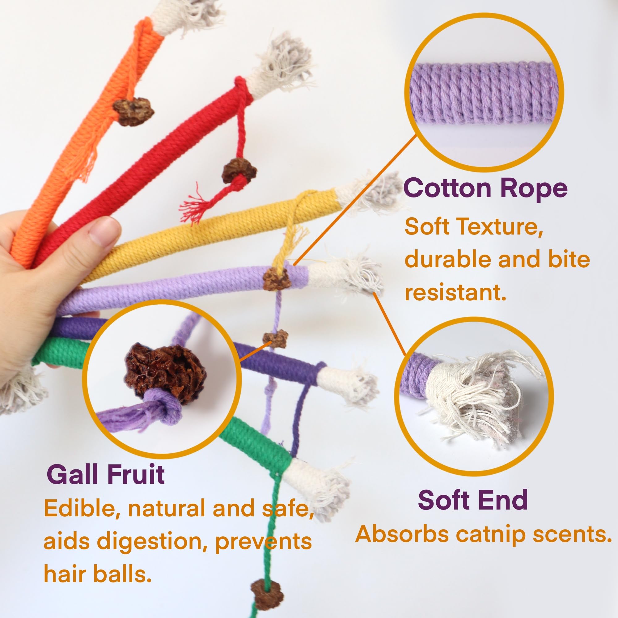 Fokauiwo Kitten Toys, Cat Chew Toy for Teeth Cleaning, Catnip Rope Toys for Indoor Kittens, Interactive Cat Nip Teething Toys fo