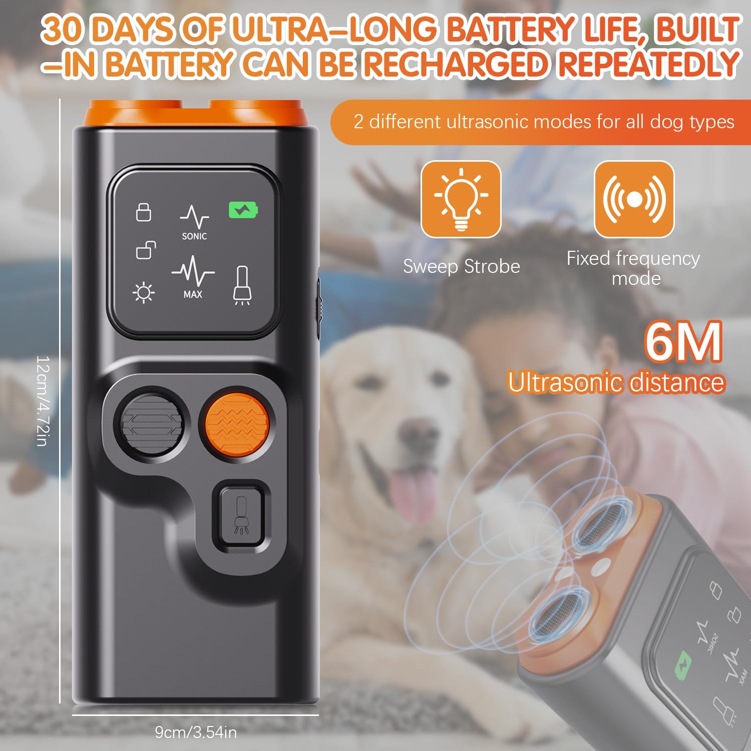 Yousheme Barkguard - Bark Guard Anti Barking Device For Dogs, 2024 New Dog Bark Deterrent Device With Hd Display And Led Flashli