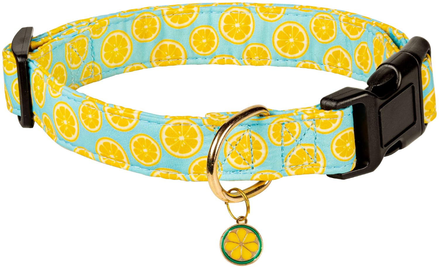 Prehai Cute Cotton Dog Collar For Boy And Girl Dogs Summer Lemon Pattern Puppy Collar For Small Medium Large Dogs Adjustable Lem