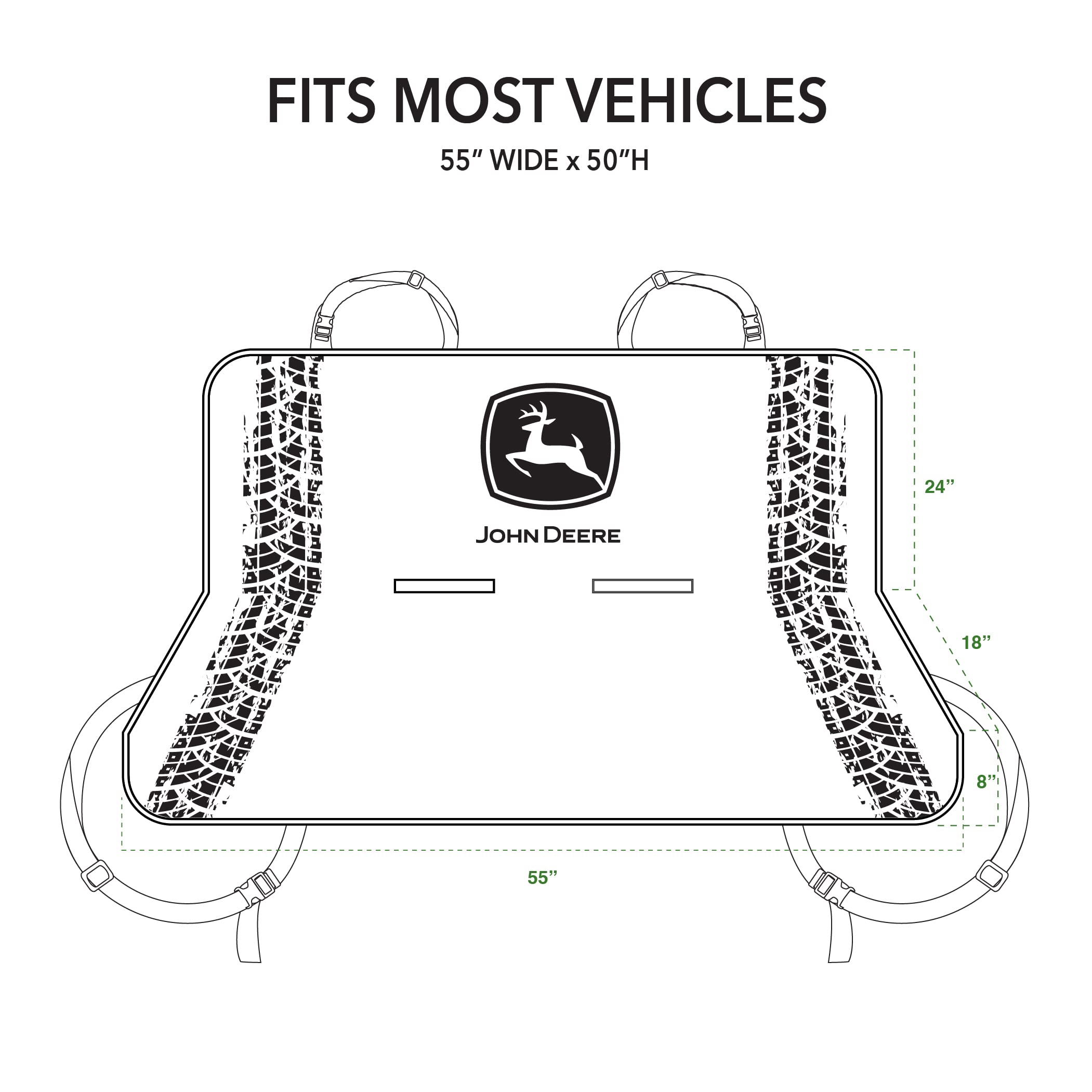 John Deere Pet Car Seat Cover For Dogs & Cats. Licensed Seat Protector For Construction, Tractors, John Deere Fans! Drive Your P