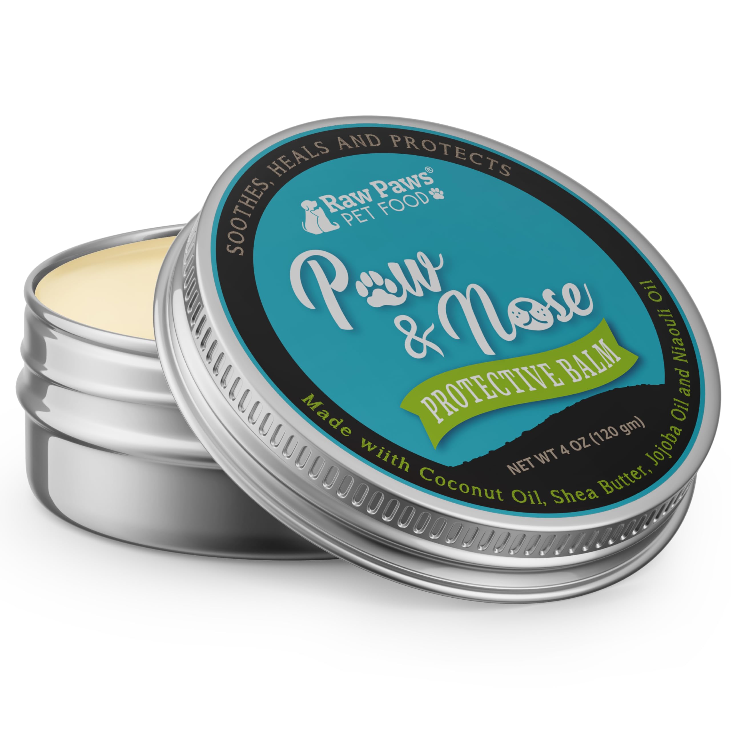 Raw Paws Paw Wax for Dogs & Nose Balm - Value Size (4-Ounce) - Paw Cream & Wax for Dry, Cracked Pads & Snouts - Dog Paw Balm - P