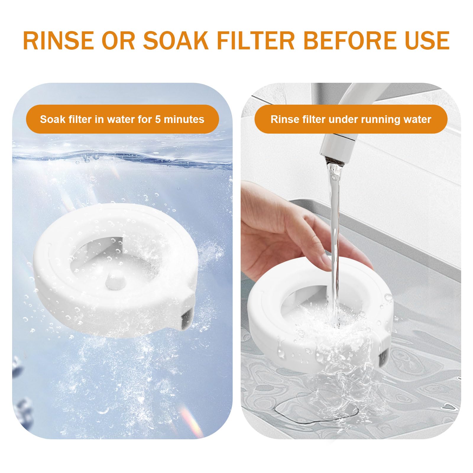 8 Packs Replacement Filter For 3.6L/4.6L/6L/8L Automatic Pet Waterer Dispenser, Pet Water Fountain Filter