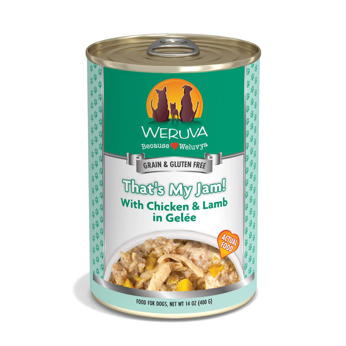 Weruva Classic Dog Food, That'S My Jam! With Chicken & Lamb In Gelée, 14Oz Can (Pack Of 12), Green