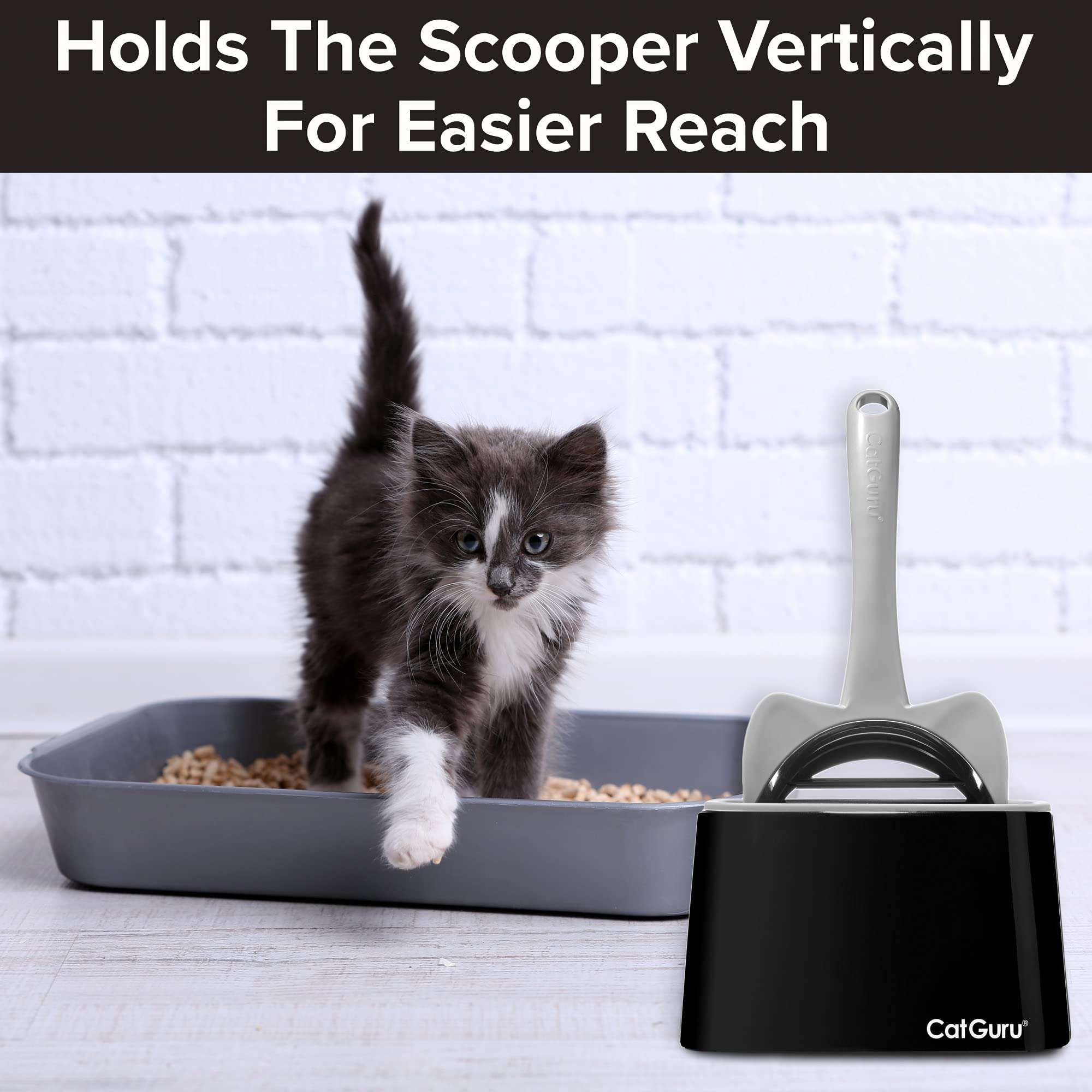 Catguru Premium Cat Litter Scoop Holder, Scooper Caddy, Scoop Stand Pairs With Any Cat Litter Box And Fits Most Cat Litter Scoop