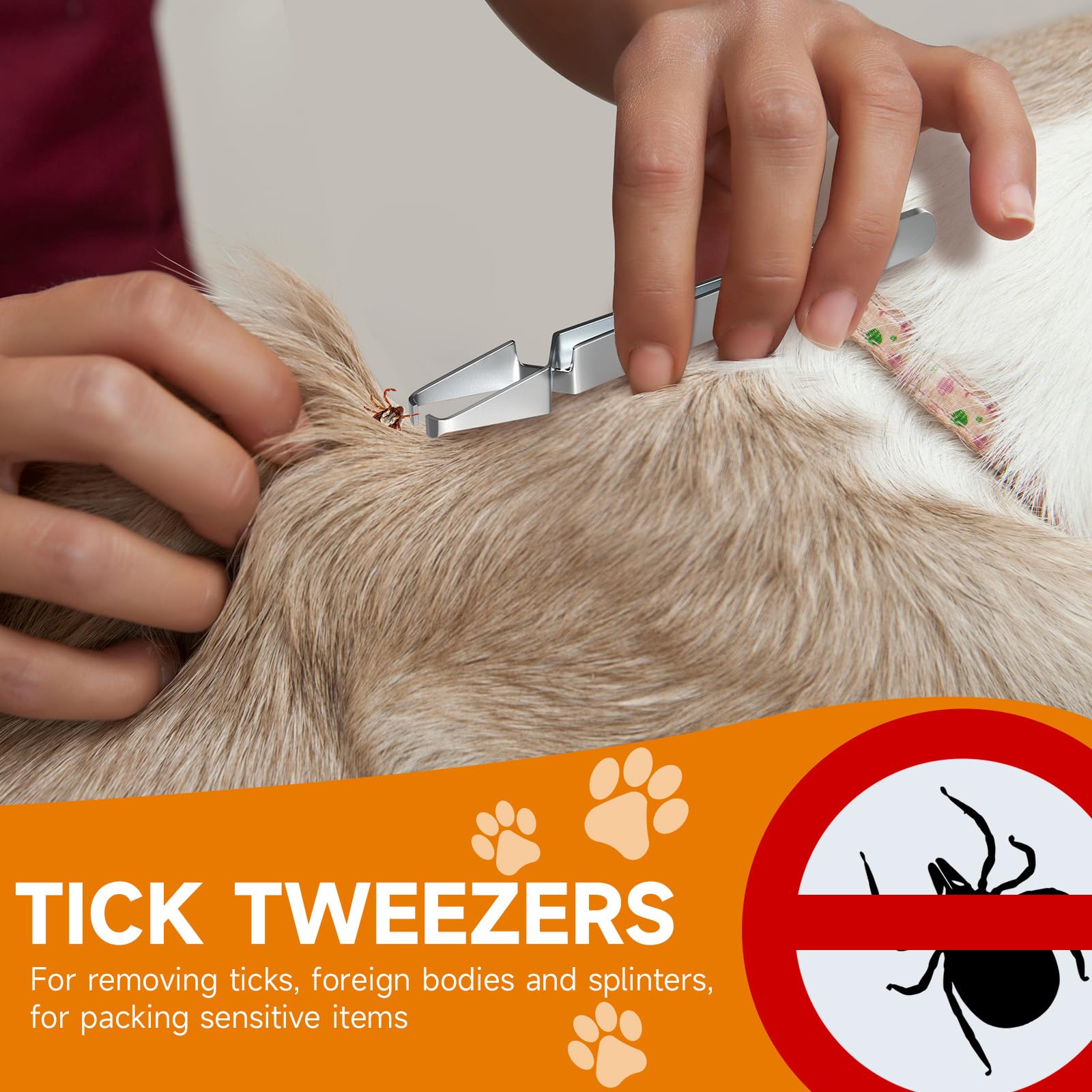 Towot Tick Removal Tool- Stainless Steel Flea & Tick Tweezers For Dogs & Cats, And Humans, Effective Tick Control Puller & Fine