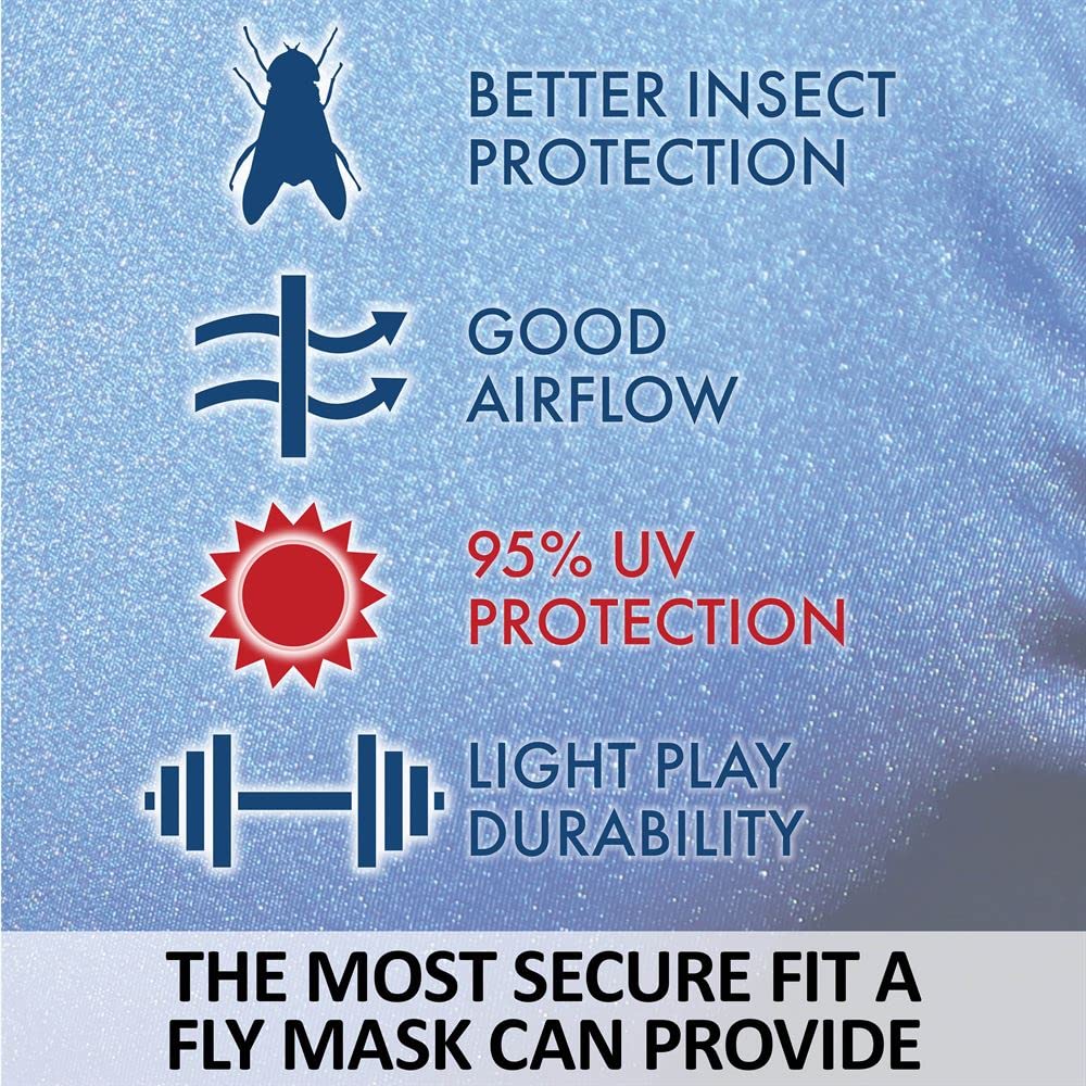 UltraFlex Comfort Plus Bug Eye Fly Horse Masks | Maximum Protection & Comfort | 95% UV Shield & Easy On/Off Design | Zipper with
