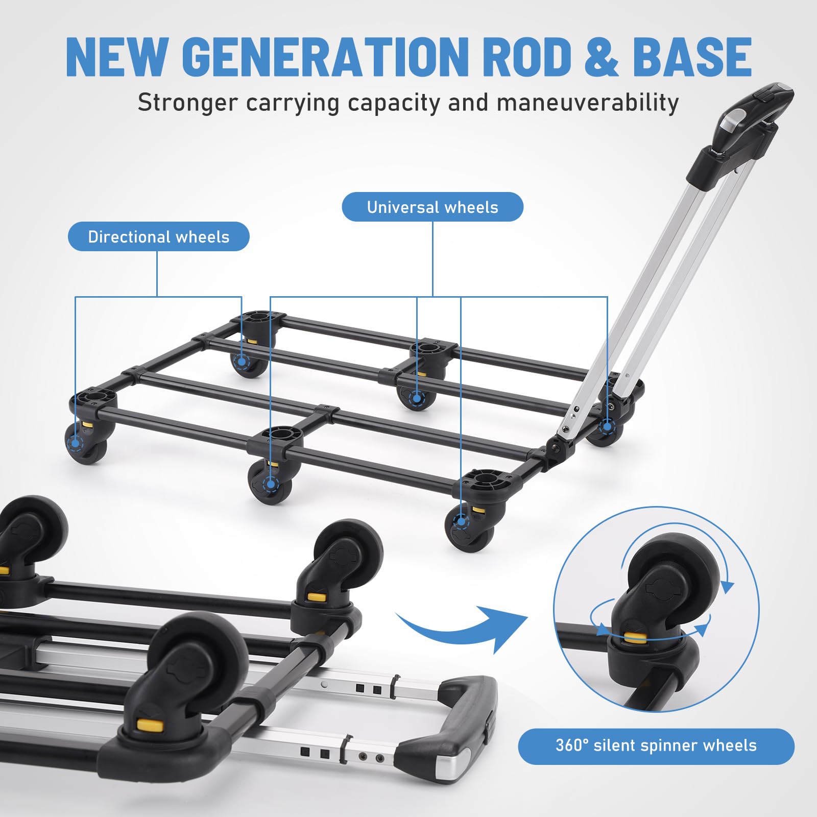 Hovono Extra Large Pet Carrier With Wheels For Small Dogs And All-Breed Cats, Cat Rolling Carrier For Up To 4 Cats, Support Up T