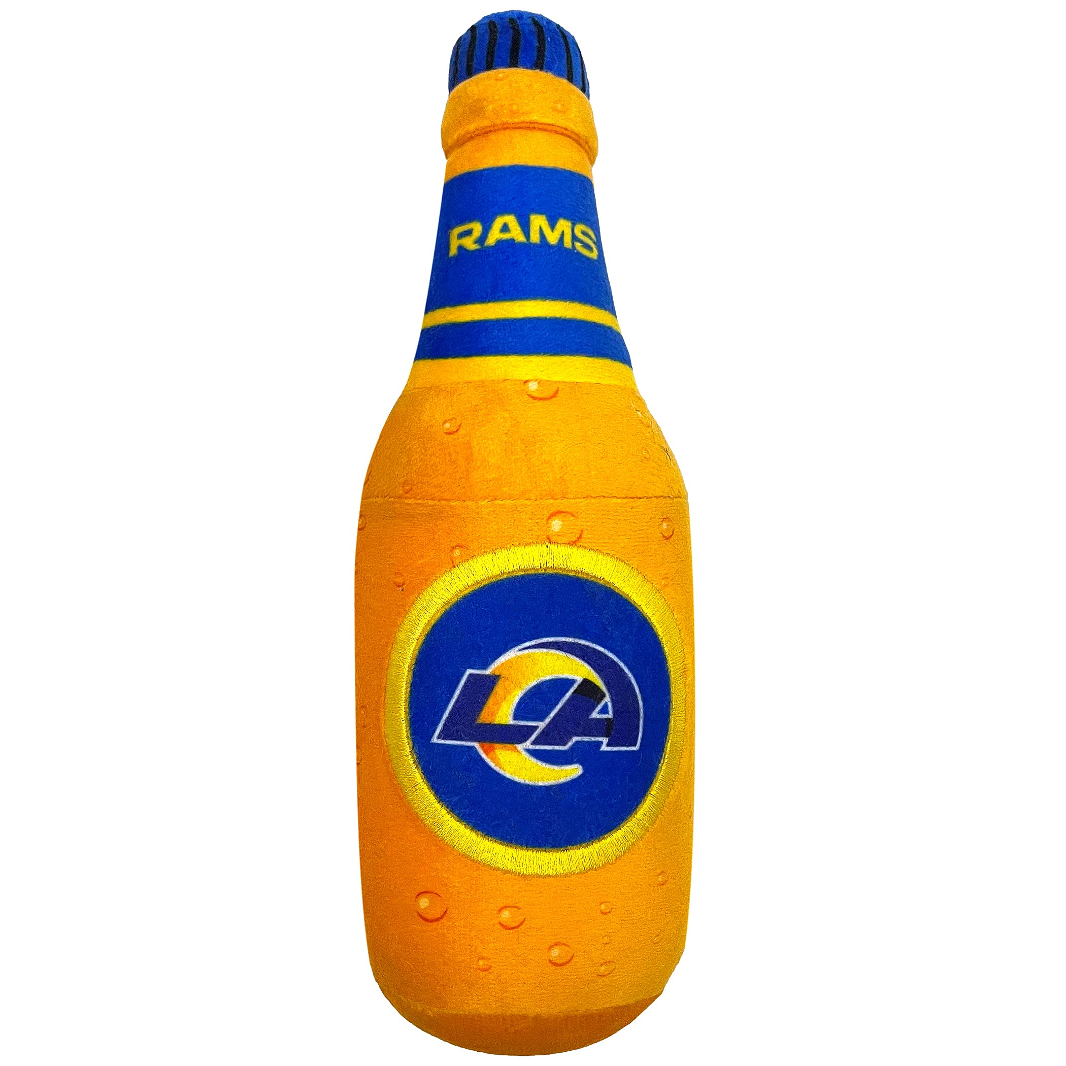 Pets First Nfl Los Angeles Rams Beer Bottle Plush Dog & Cat Squeak Toy - Cutest Stadium Soda Bottle Snack Plush Toy For Dogs & C
