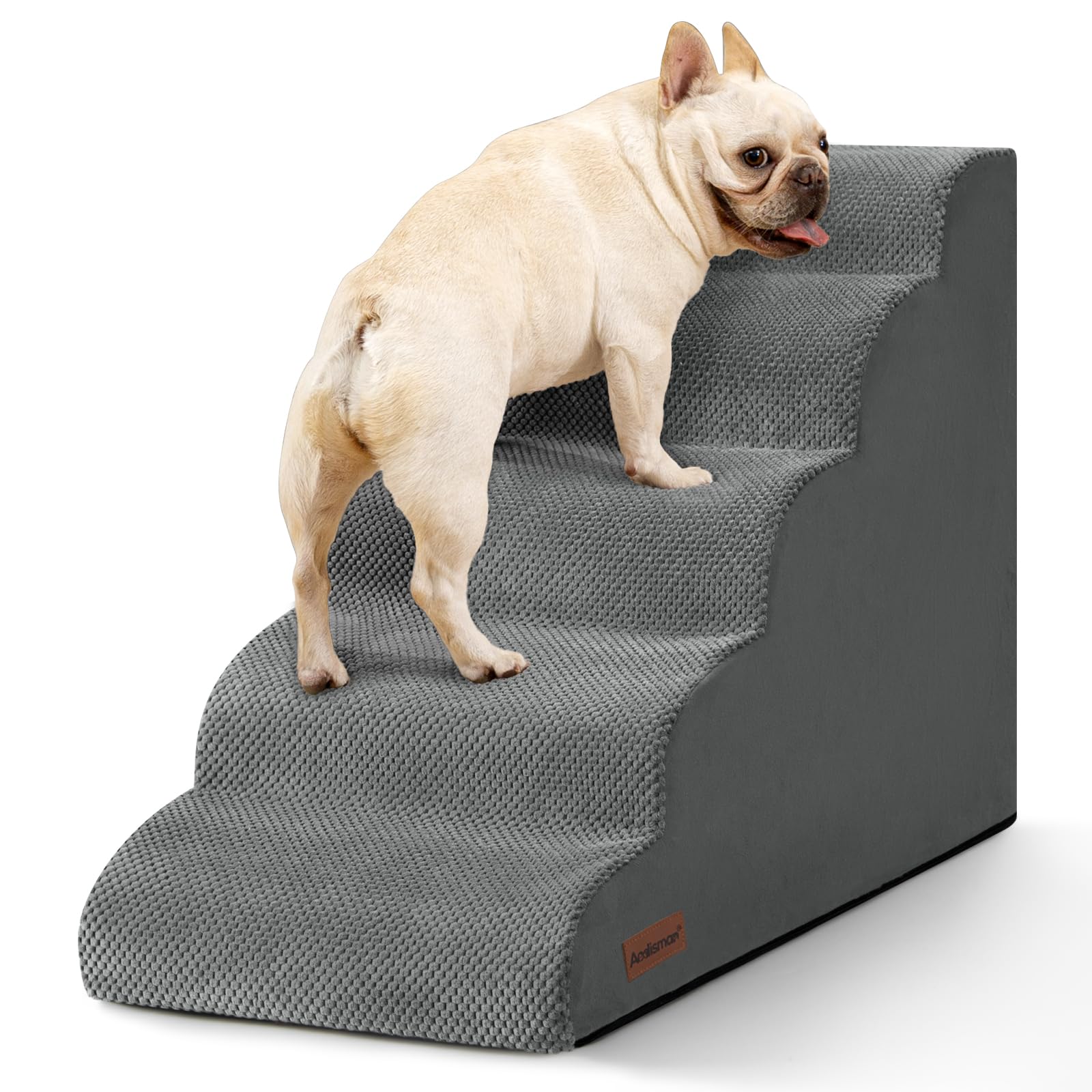 Aodisman Dog Stairs for High Bed,5 Step Dog Ramp for Small and Medium Dogs,Pet Stairs with Non-Slip Bottom for Puppy, Older Cat,