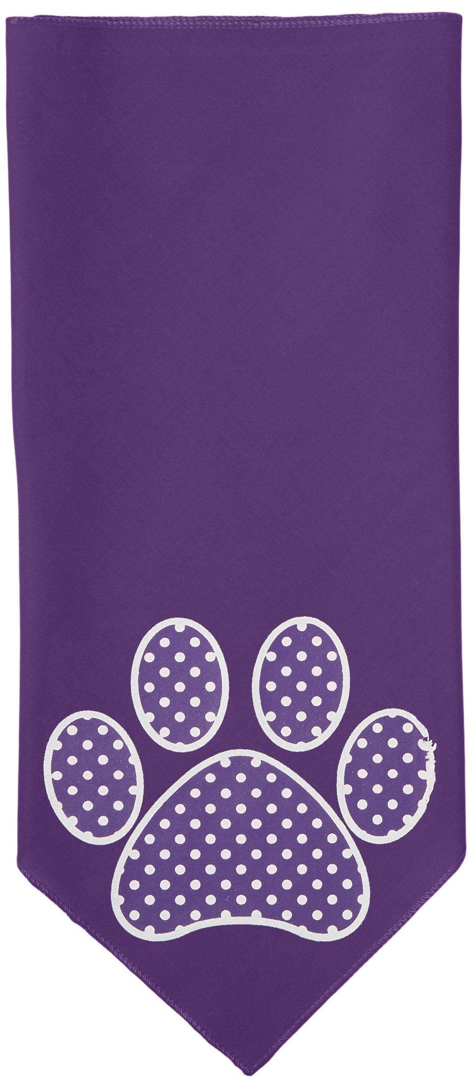 Pet and Dog Bandana Screen Printed, &quot;Purple Swiss Dot Paw&quot; Purple Large