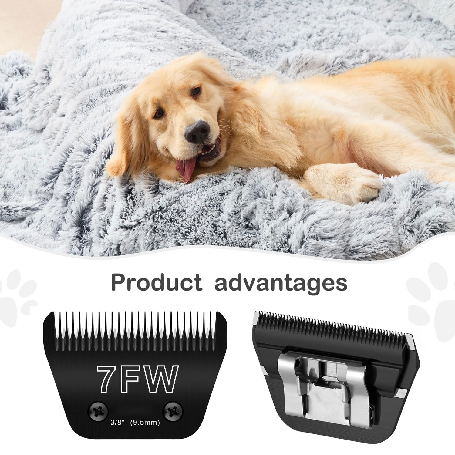 7Fw Wide Blades For Dog Grooming Blades Compatible With Andis Dog Clippers Blades,Dog Clipper Blades Compatible With Oster A5,Wa