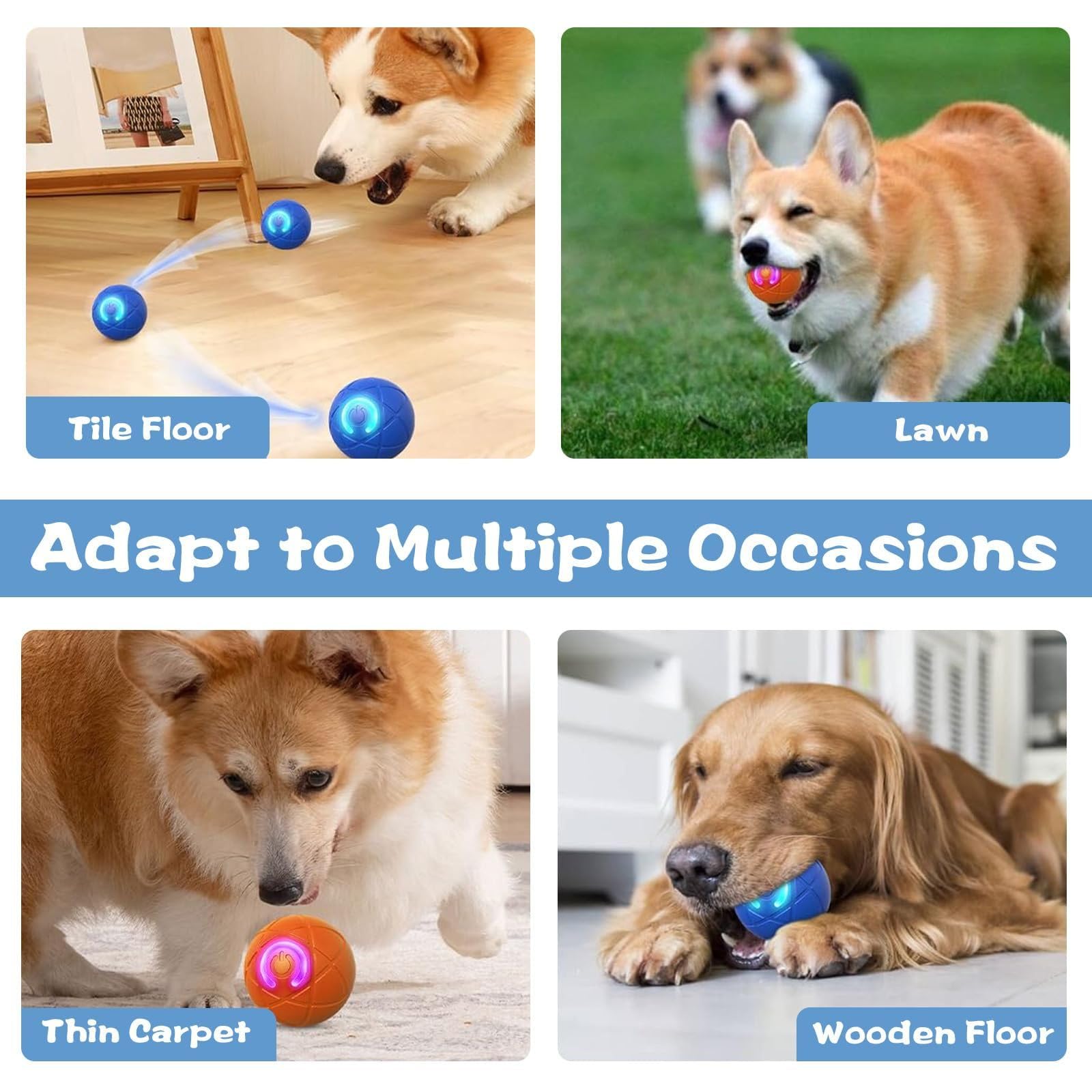 RHZGO 2PCS Shaky Ball Toy for Dogs, 2025 New Shaking Dog Ball Toy, Shake Ball Dog Toy, Automatic Moving Dog Toy Ball, Interactiv