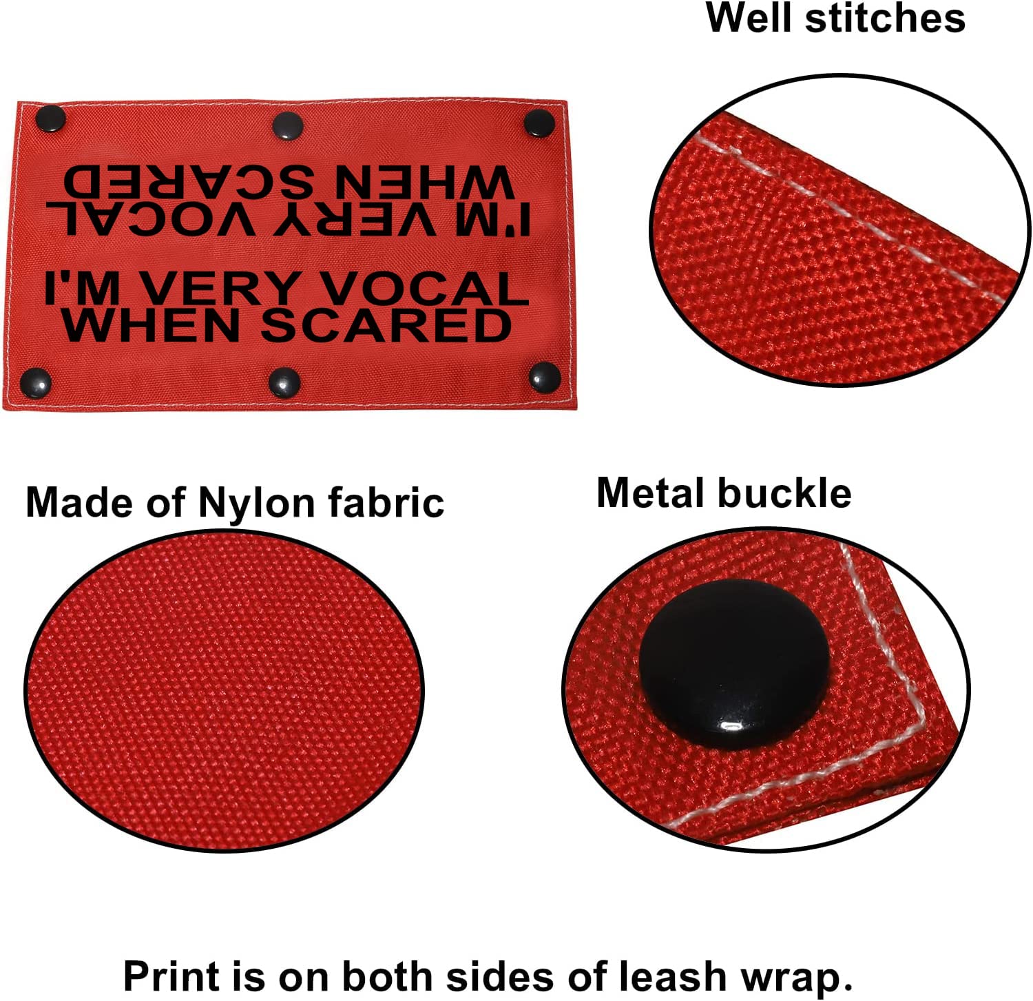Funny Dog Leash Sleeve I'M Very Vocal When Scared Dog Leash Wrap Sleeve Pet Birthday Gift (I'M Very Vocal-Sleeve)